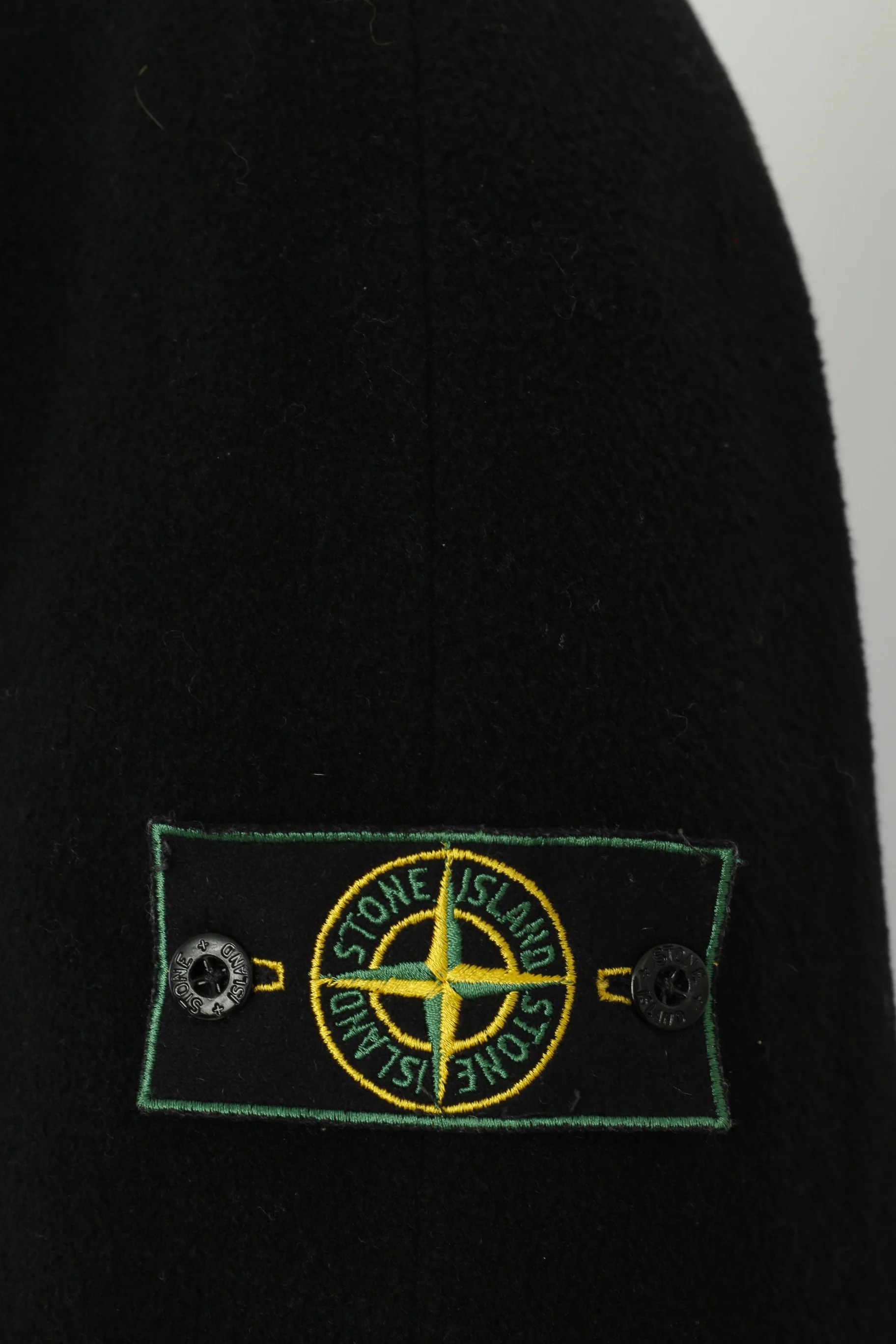 Stone Island Men L Coat Black Vintage Long Single Breasted Cashmere Top - Image 2