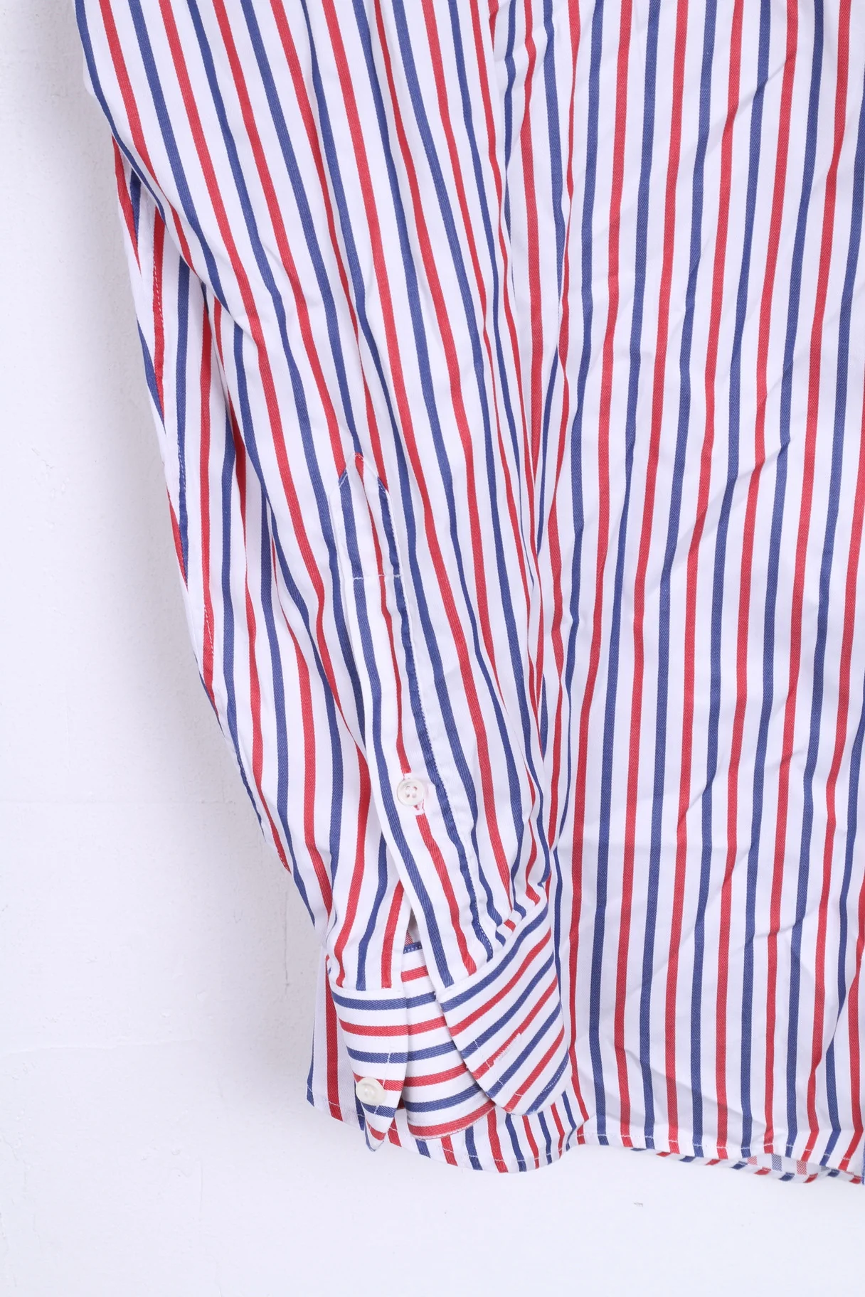 STORM Mens L Casual Shirt Striped White Cotton Button Down Collar - Image 2