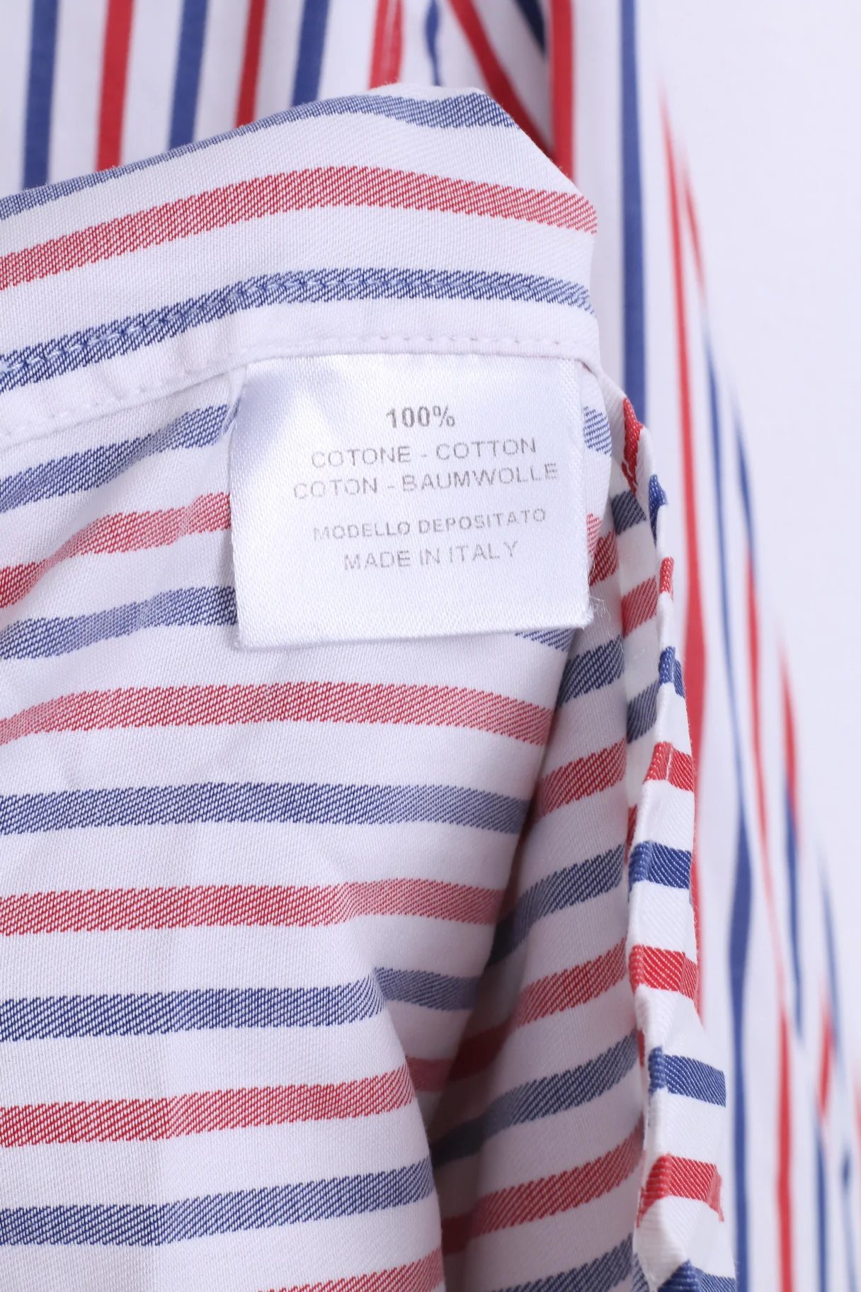 STORM Mens L Casual Shirt Striped White Cotton Button Down Collar - Image 5