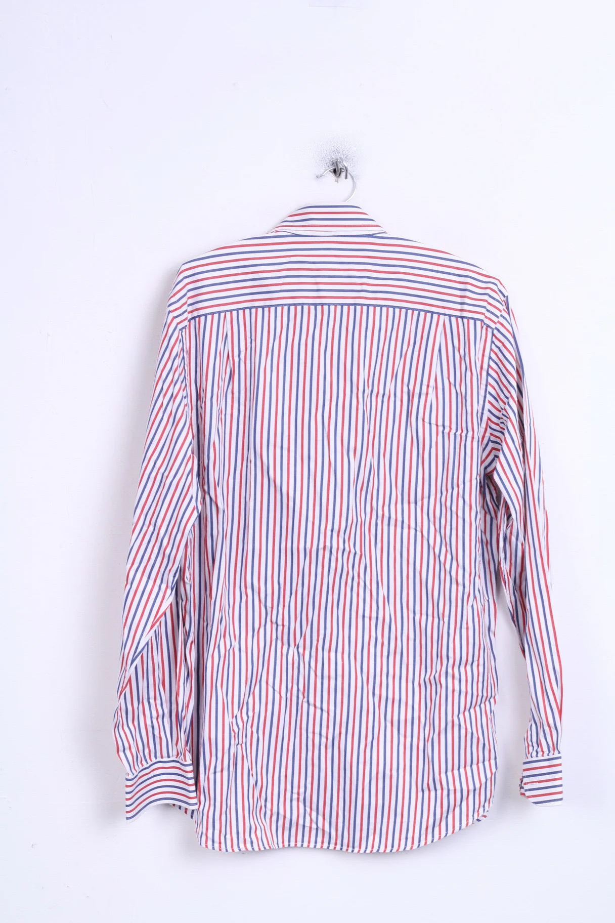 STORM Mens L Casual Shirt Striped White Cotton Button Down Collar - Image 6