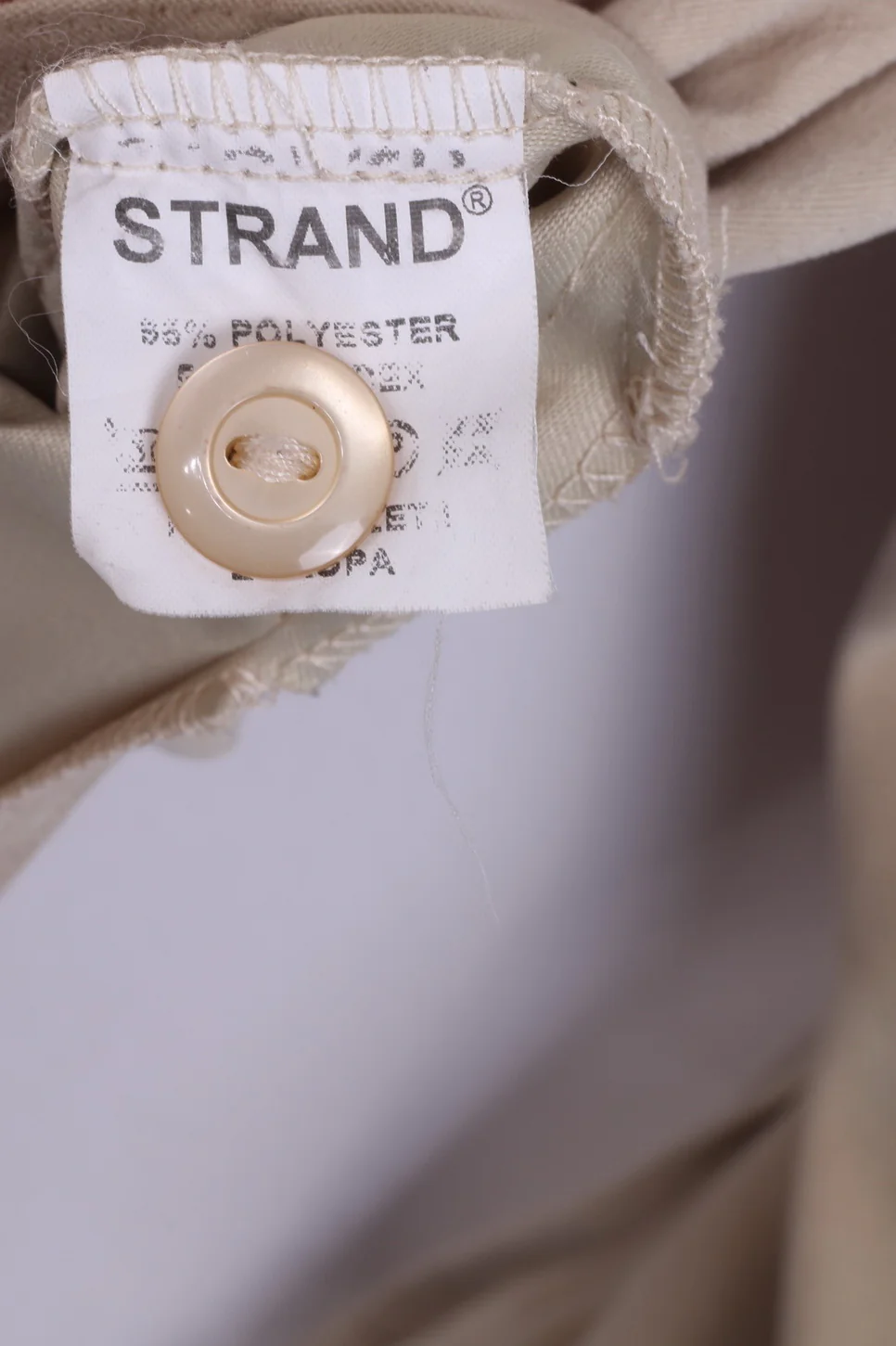 Strand Womens XL Casual Shirt Blouse Long Sleeve Retro Beige - Image 5