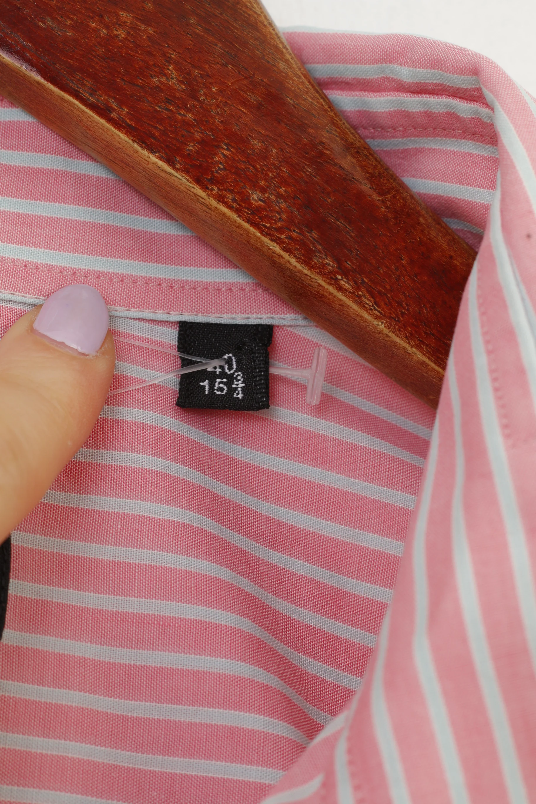 Strellson Men 40 15 3/4 Casual Shirt Pink Striped Cotton Short Sleeve Top - Image 6