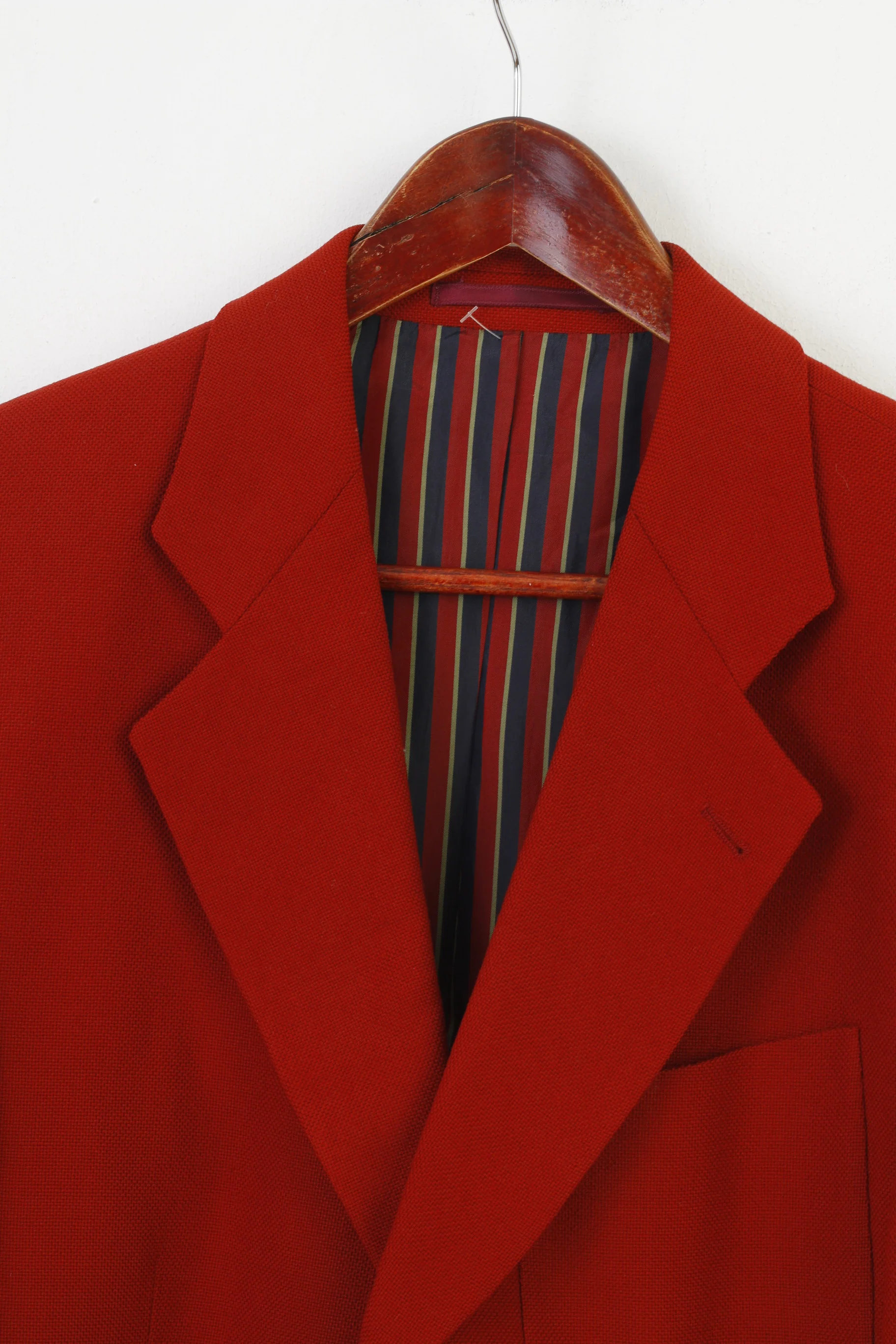 Strellson Men 38 48 Blazer Burgundy Wool Elegant Classic Single Breasted Switzerland Jacket - Image 3