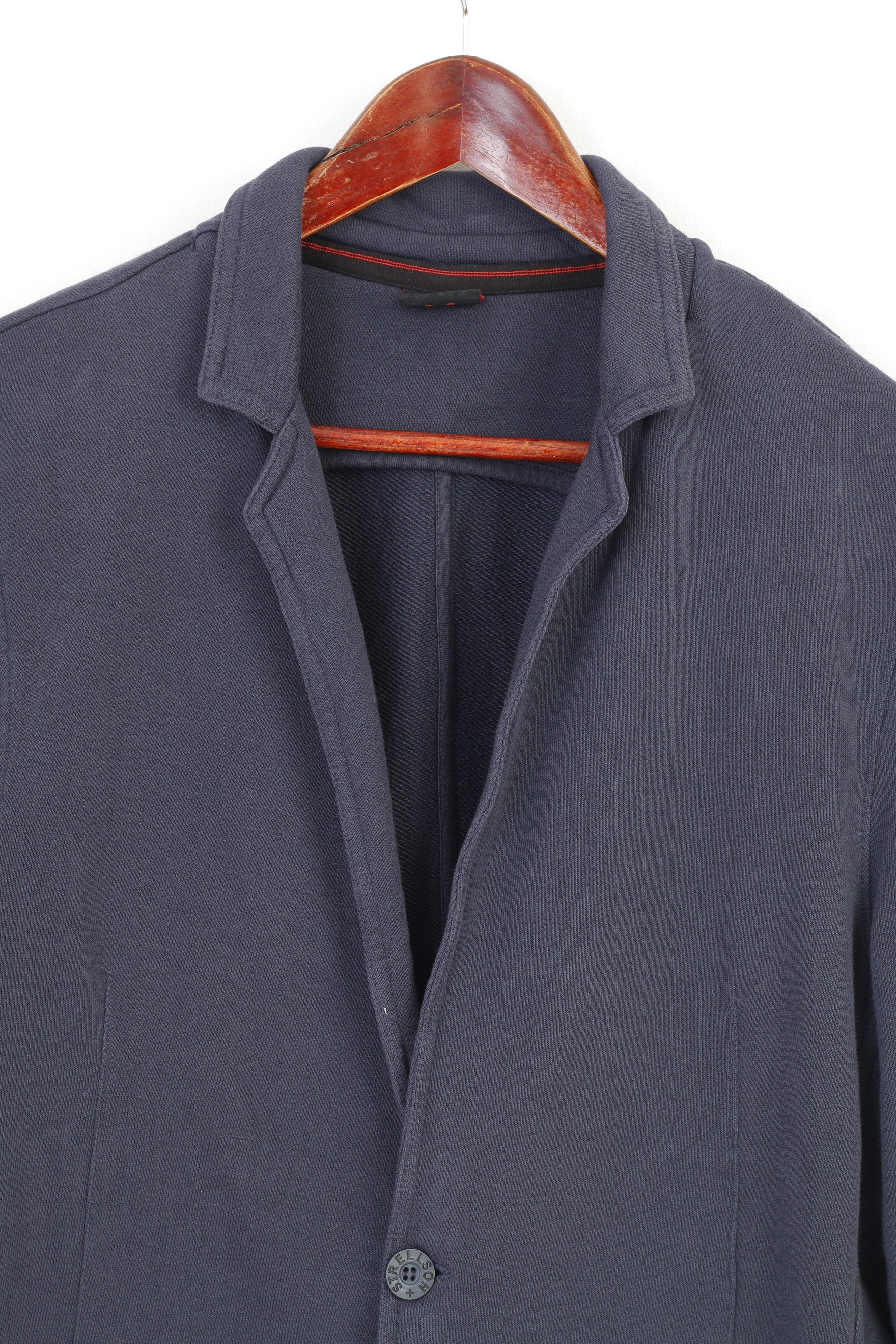 Strellson Men M Blazer Cotton Navy Blue Buttons Long Sleeve Top - Image 2