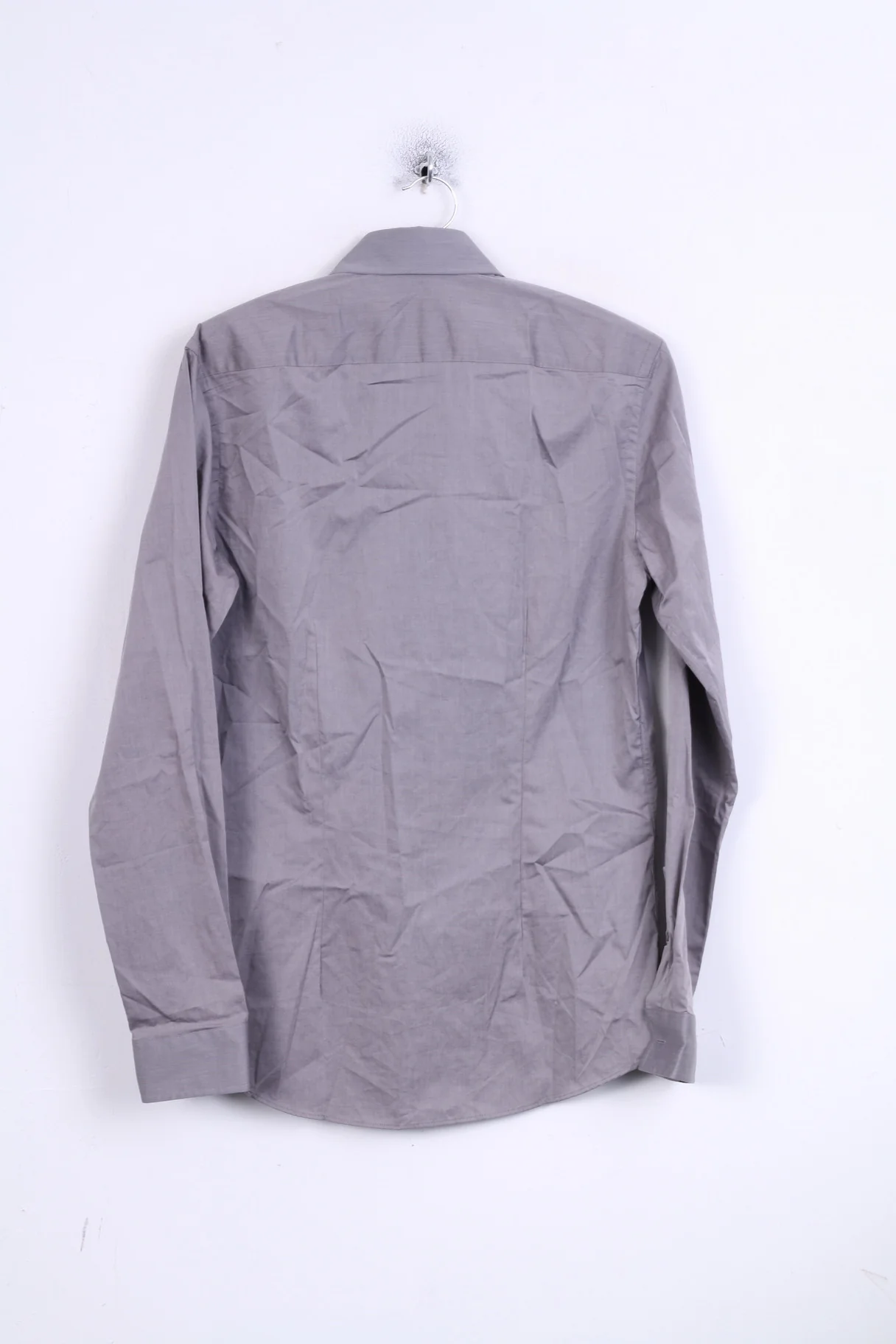 Strellson Mens 38 15 M Casual Shirt Grey Cotton Slim Fit Standard Collar - Image 6