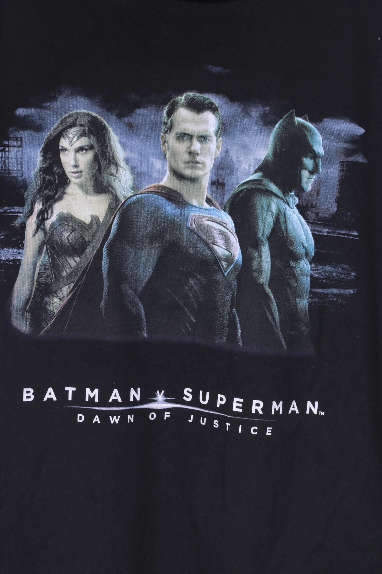Superman Mens XL T- Shirt Graphic Cotton Black Batman v Superman Dawn of Justice - Image 3