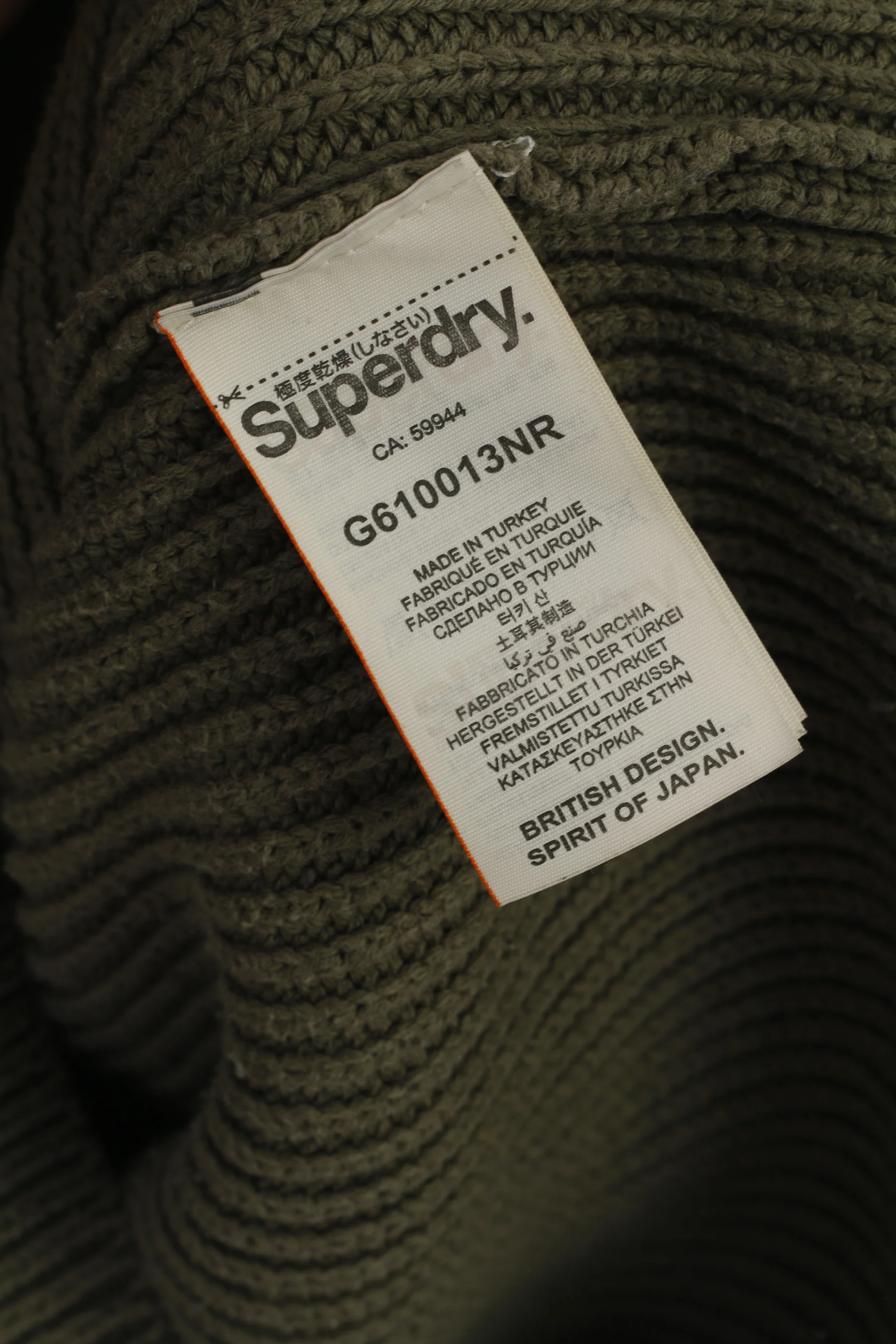 Superdry Air Corp Women 16 XL Jumper Green V Neck Cotton Air Force Embroidered Sweater - Image 6