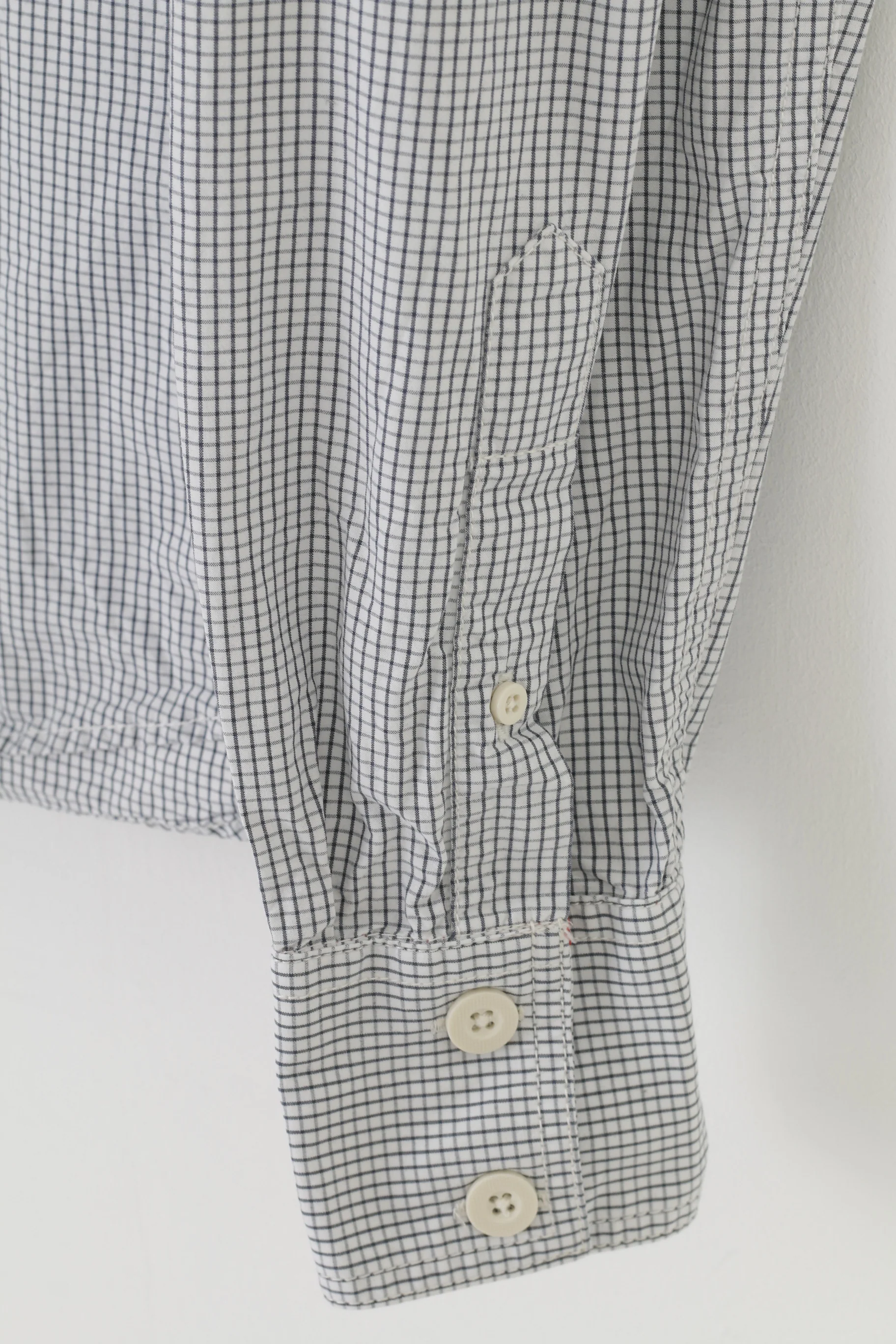 Superdry Men L Casual Shirt Long Sleeve White Checkered Collar Cotton Top - Image 3