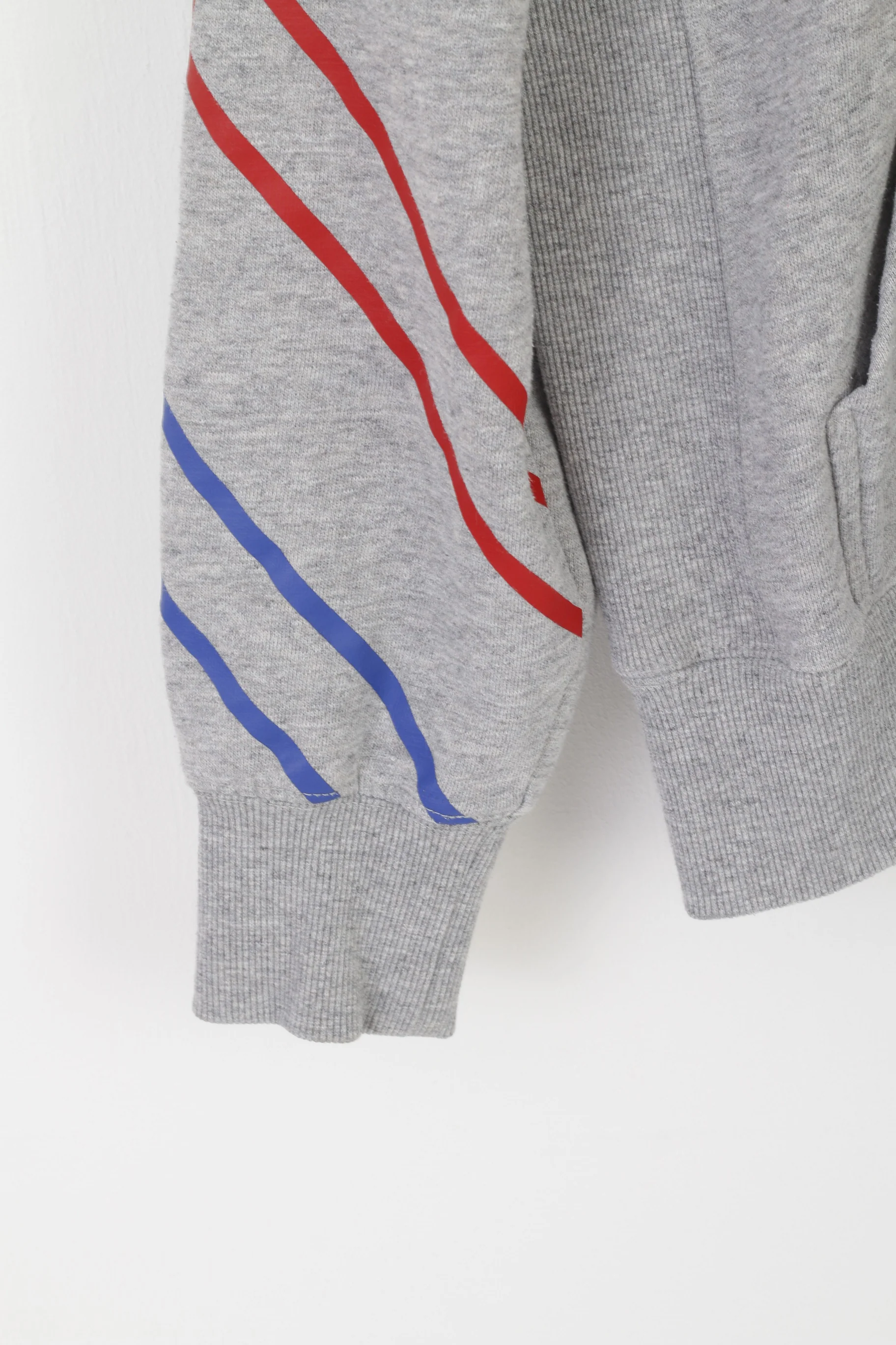 Superdry Men L Sweatshirt Gray Cotton Vintage Logo Sportswear Hoooded Top - Image 3