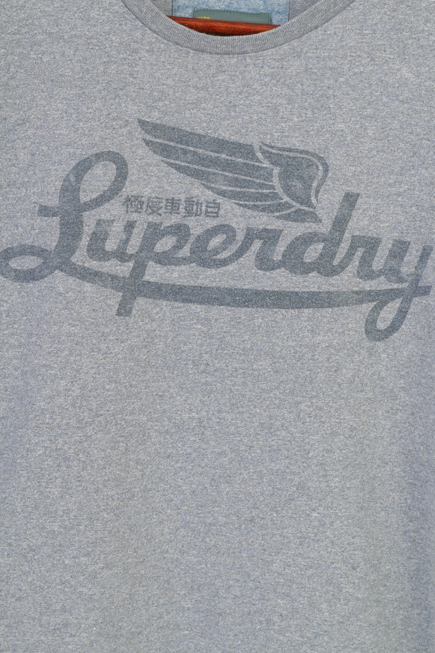 Superdry Men L T-Shirt Grey Short Sleeve Training Classics Cotton Crew Neck Top - Image 4