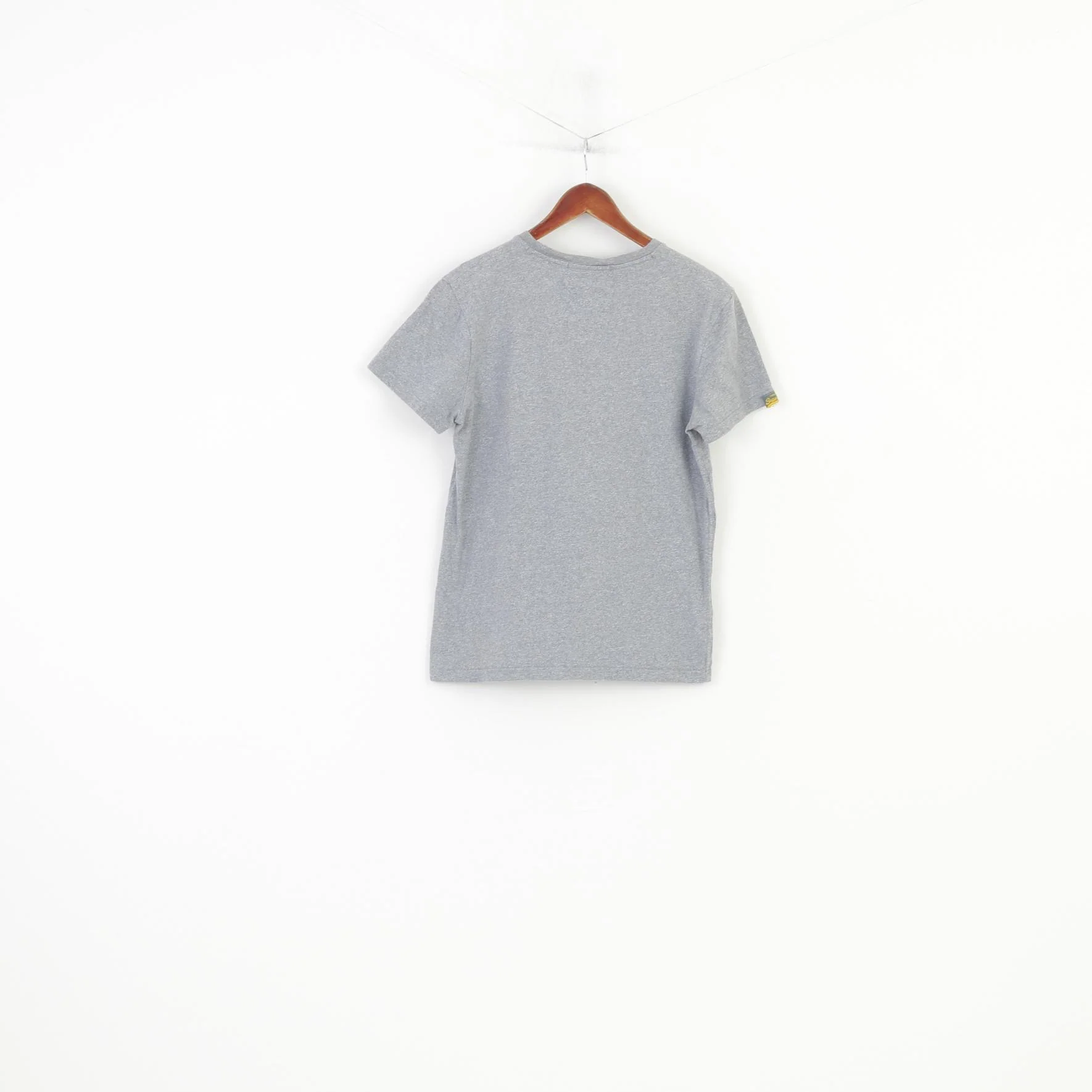 Superdry Men L T-Shirt Grey Short Sleeve Training Classics Cotton Crew Neck Top - Image 7