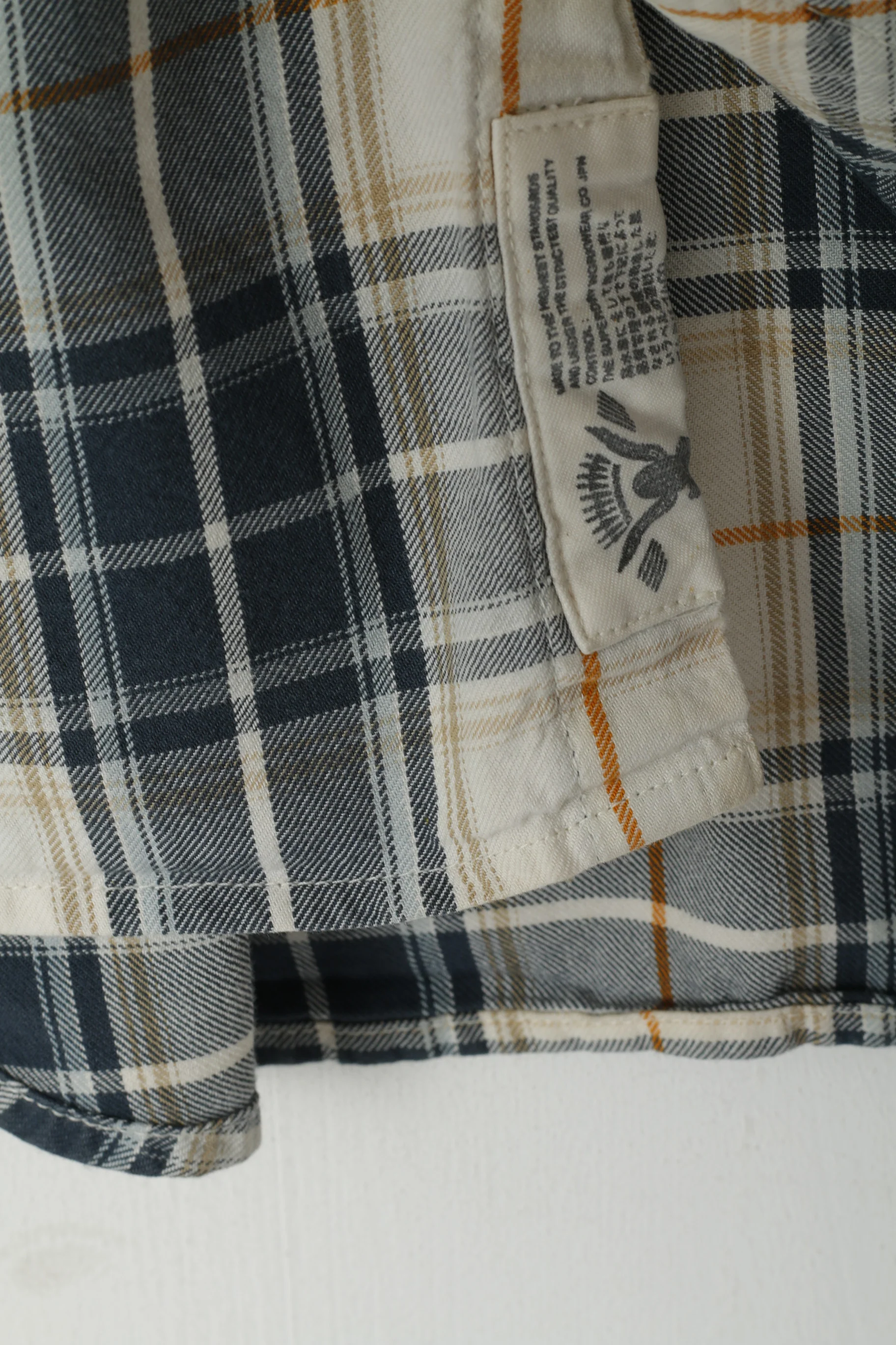 Superdry Men M Casual Shirt Beige Check Cotton Pocket Long Sleeve Top - Image 5