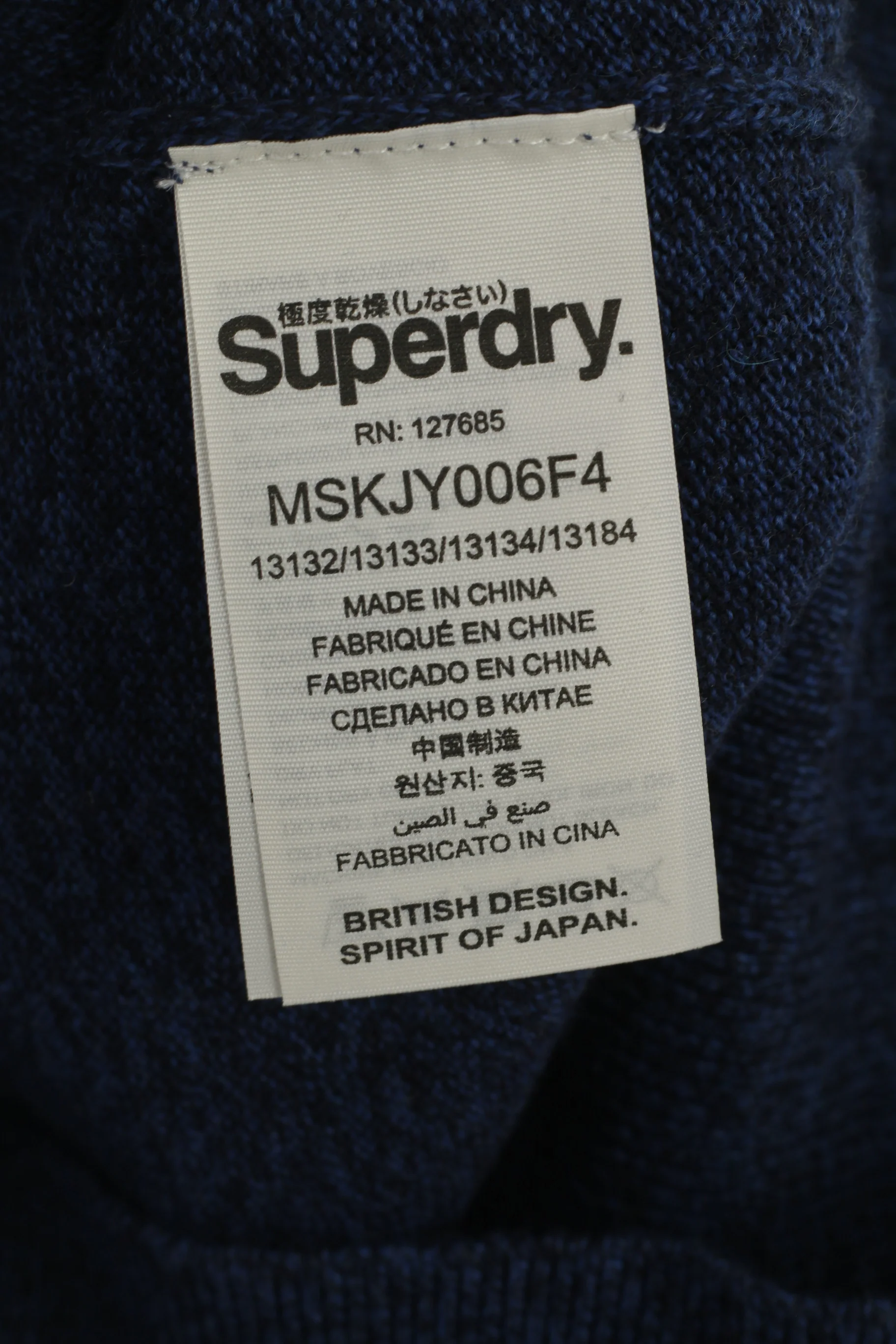 Superdry Men S Jumper Blue Cotton Cashmere Blend V Neck Soft vintage Sweater - Image 6