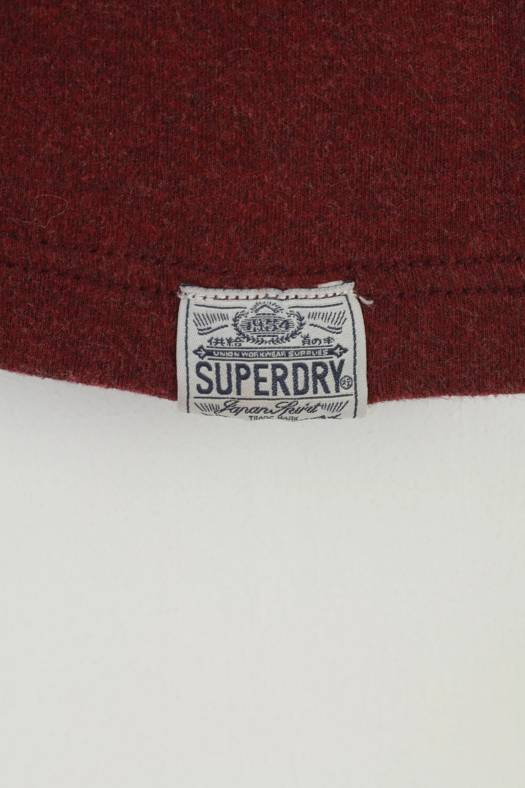 Superdry Men S Shirt Burgundy Cotton Japan Stretch Long Sleeve Crew Neck Top - Image 4