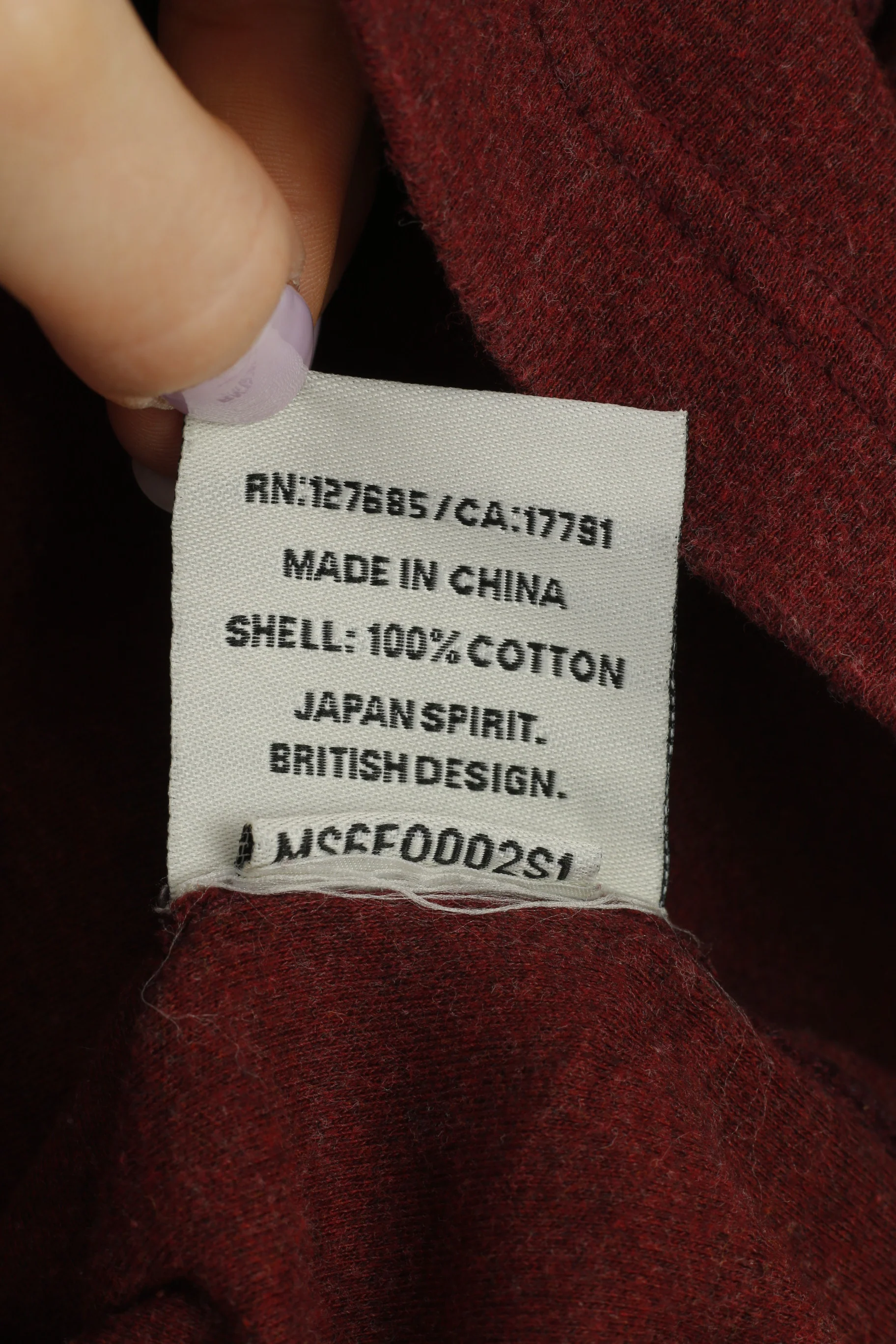 Superdry Men S Shirt Burgundy Cotton Japan Stretch Long Sleeve Crew Neck Top - Image 6