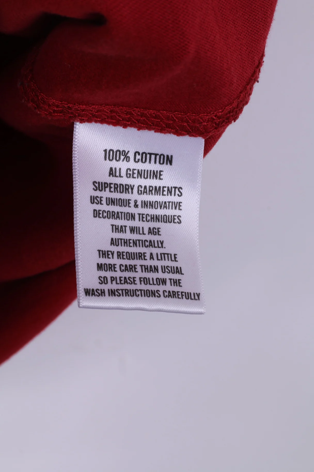 Superdry Mens L T-Shirt Graphic Cotton Red Crew Neck Top - Image 5