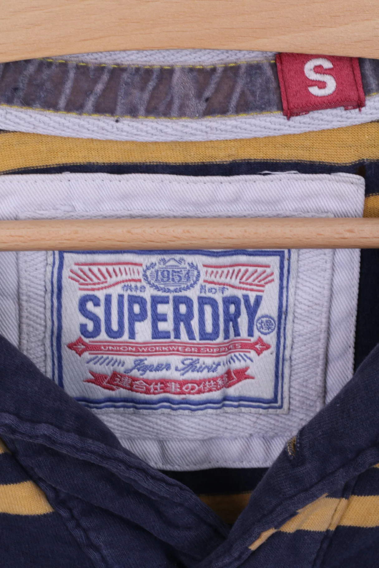 Superdry Mens S Polo Shirt Blue Striped Cotton Short Sleeve - Image 4