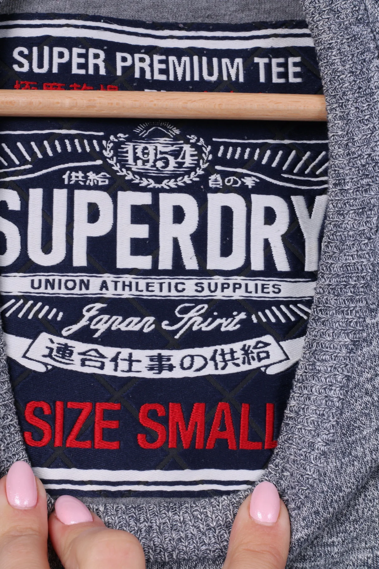Superdry Mens S T-Shirt Grey Cotton Top J.P.N College Top Crew Neck - Image 4