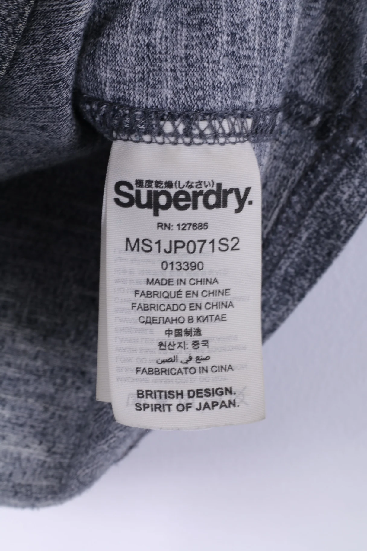 Superdry Mens S T-Shirt Grey Cotton Top J.P.N College Top Crew Neck - Image 5
