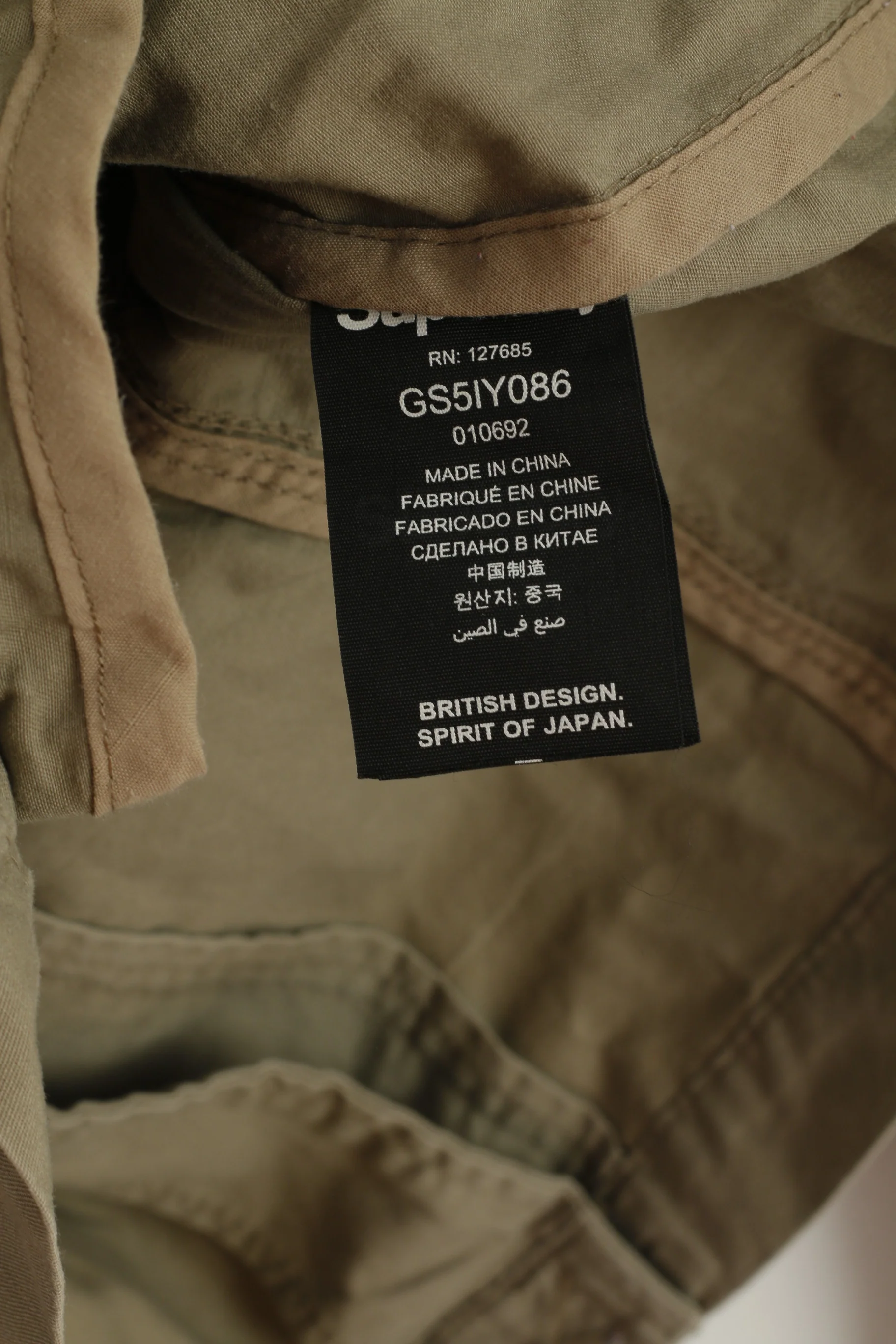 Superdry Women L (M) Jacket Beige Vintage Mac 100% Cotton Belted Fited Top - Image 6