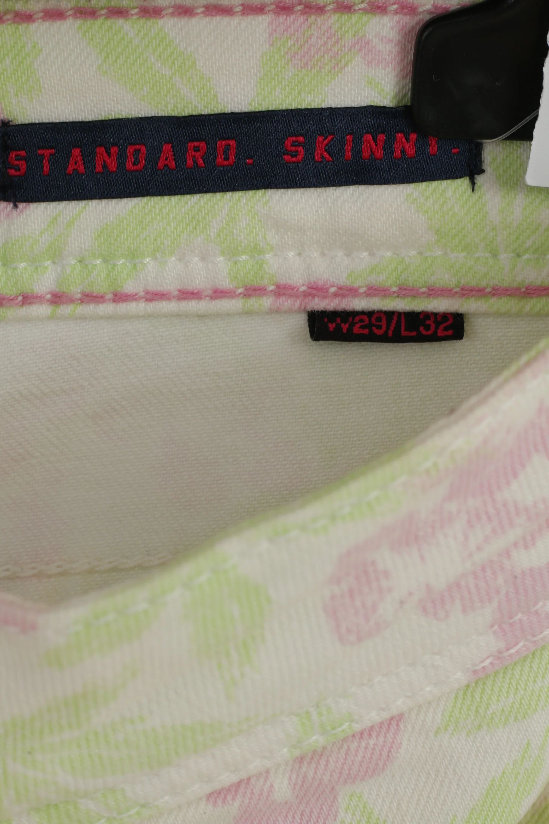Superdry Women W 29 L 32 Trousers White Neon Floral Standard Skinny Cotton Pants - Image 5