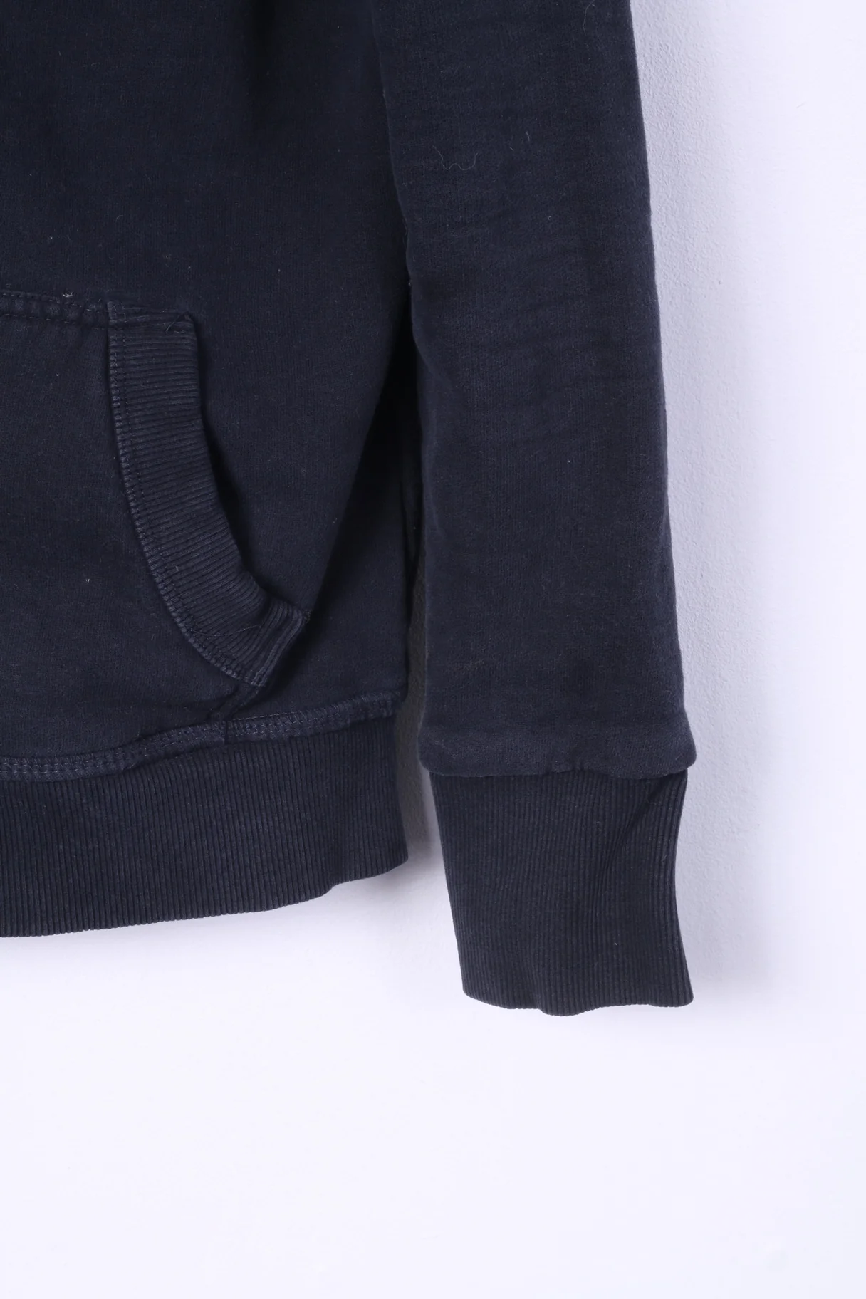 Superdry Womens M Sweatshirt Full Zipper Navy Top Track&Field Cotton Hooded - Image 3