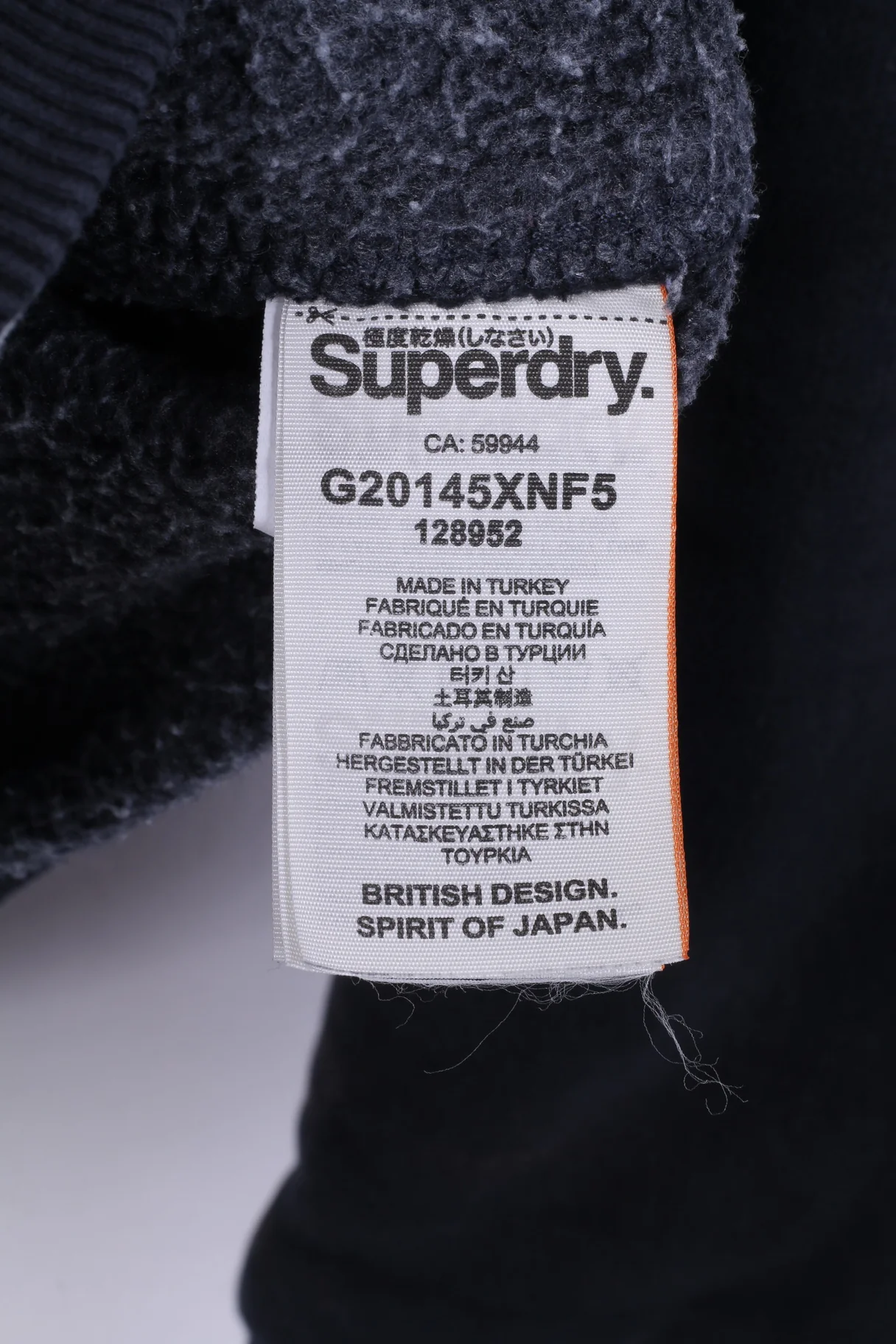 Superdry Womens M Sweatshirt Full Zipper Navy Top Track&Field Cotton Hooded - Image 5