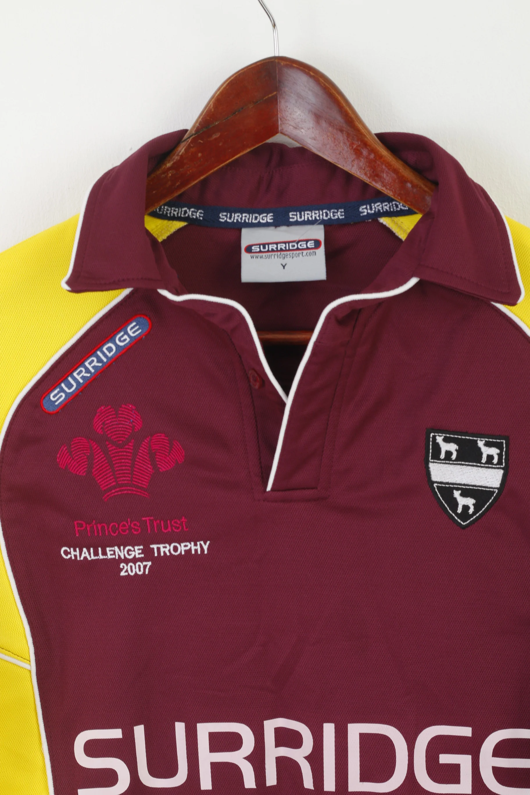 Surridge Youth Y Shirt Maroon Prince's Trust Challange Trophy 2007 Sportswear Jersey Top - Image 2