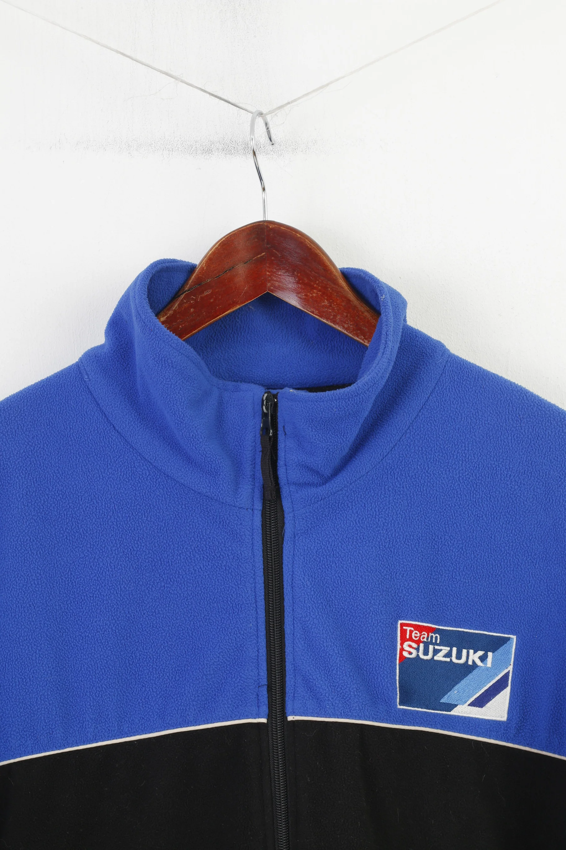 Suzuki Men XL Fleece Jacket Blue Vintage Race Full Zipper Team Cars Automotive Vintage Top - Image 3