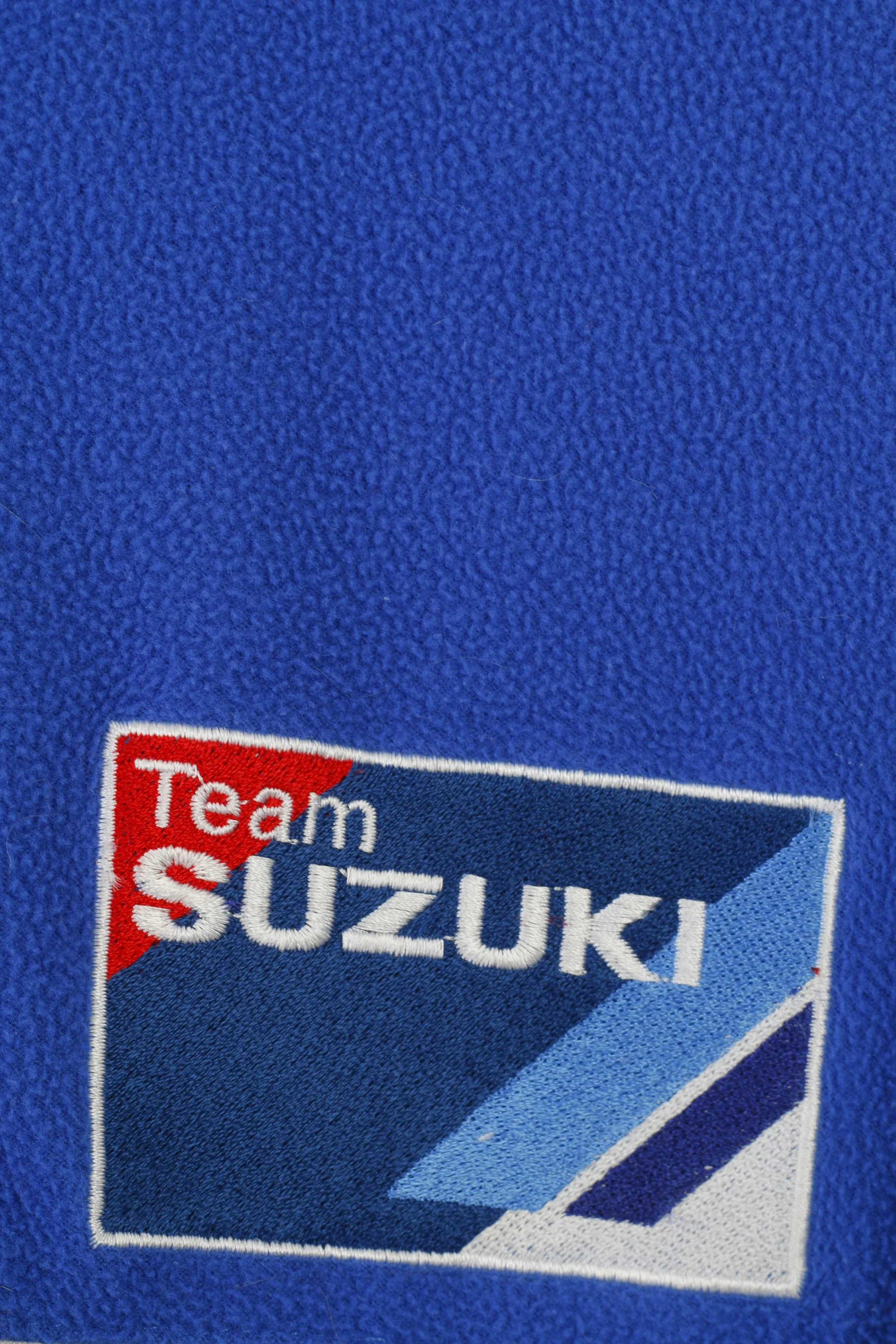 Suzuki Men XL Fleece Jacket Blue Vintage Race Full Zipper Team Cars Automotive Vintage Top - Image 5