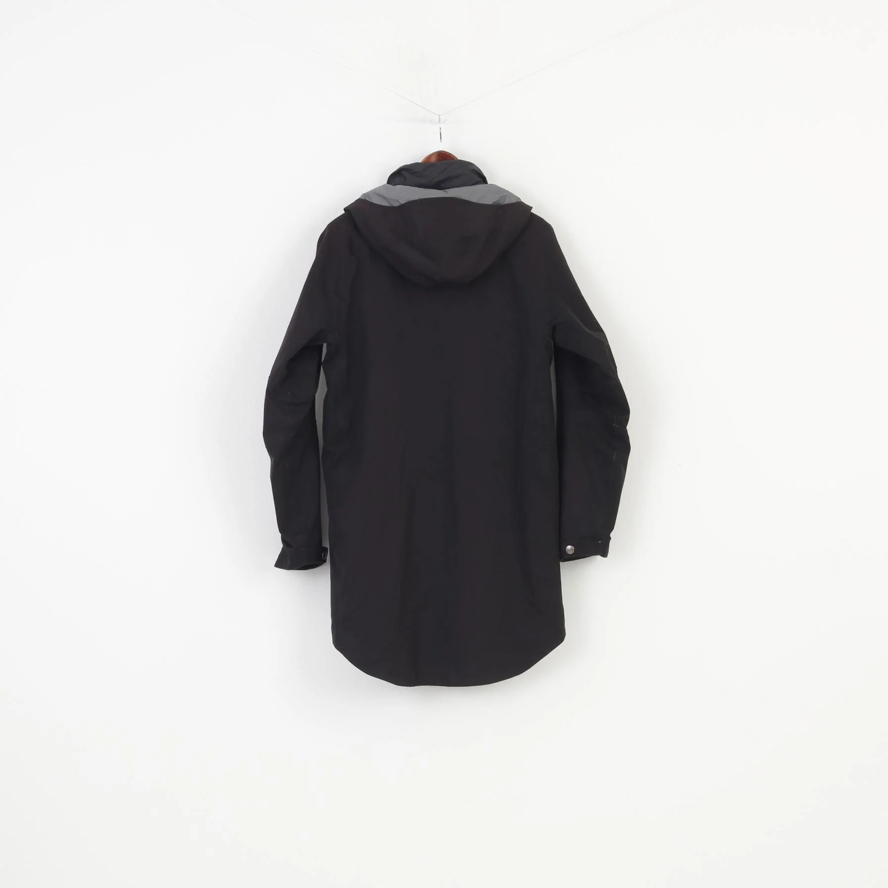 Swims Men S Jacket Black Full Double Zipper Waterproof Vintage Hood Pockets Parka Top - Image 7