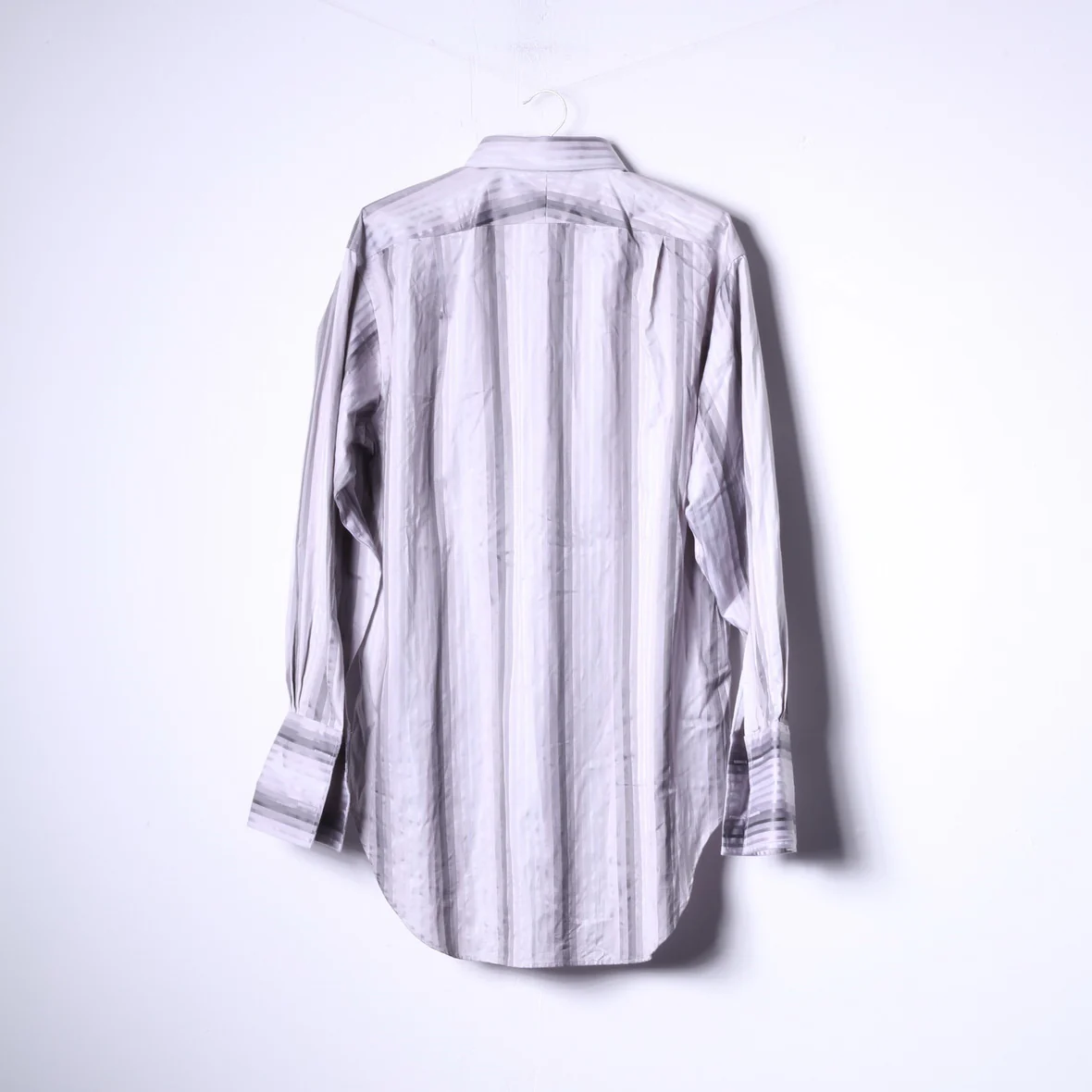 T.M.Lewin Mens 16.5 33 L Casual Shirt Grey Cotton Striped Cuff Elegant Top - Image 6