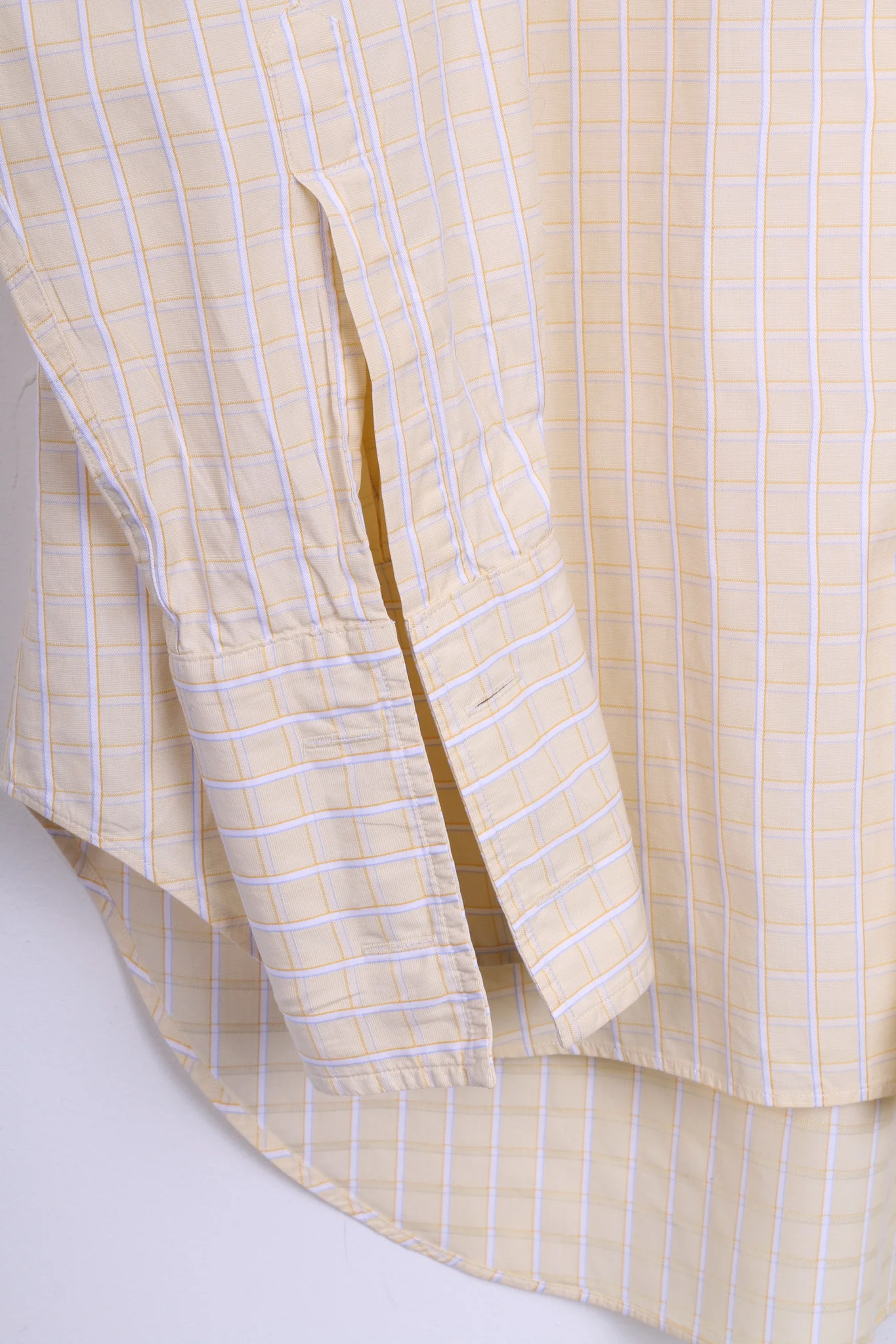 T.M.Lewin Mens 34.5 /17 L Formal Shirt Check Yellow Regular Fit Cotton Cufflinks - Image 2