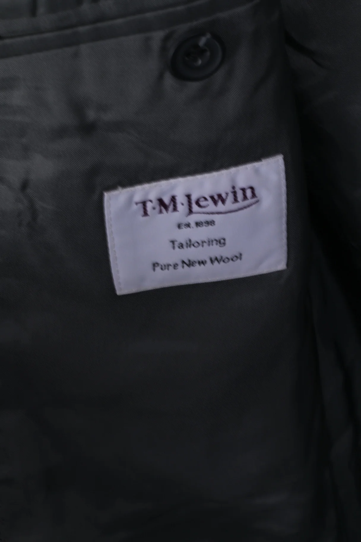 T.M. Lewin Mens 41M Blazer Suit Top Gray Jacket Tailoring Wool Single Breasted - Image 5
