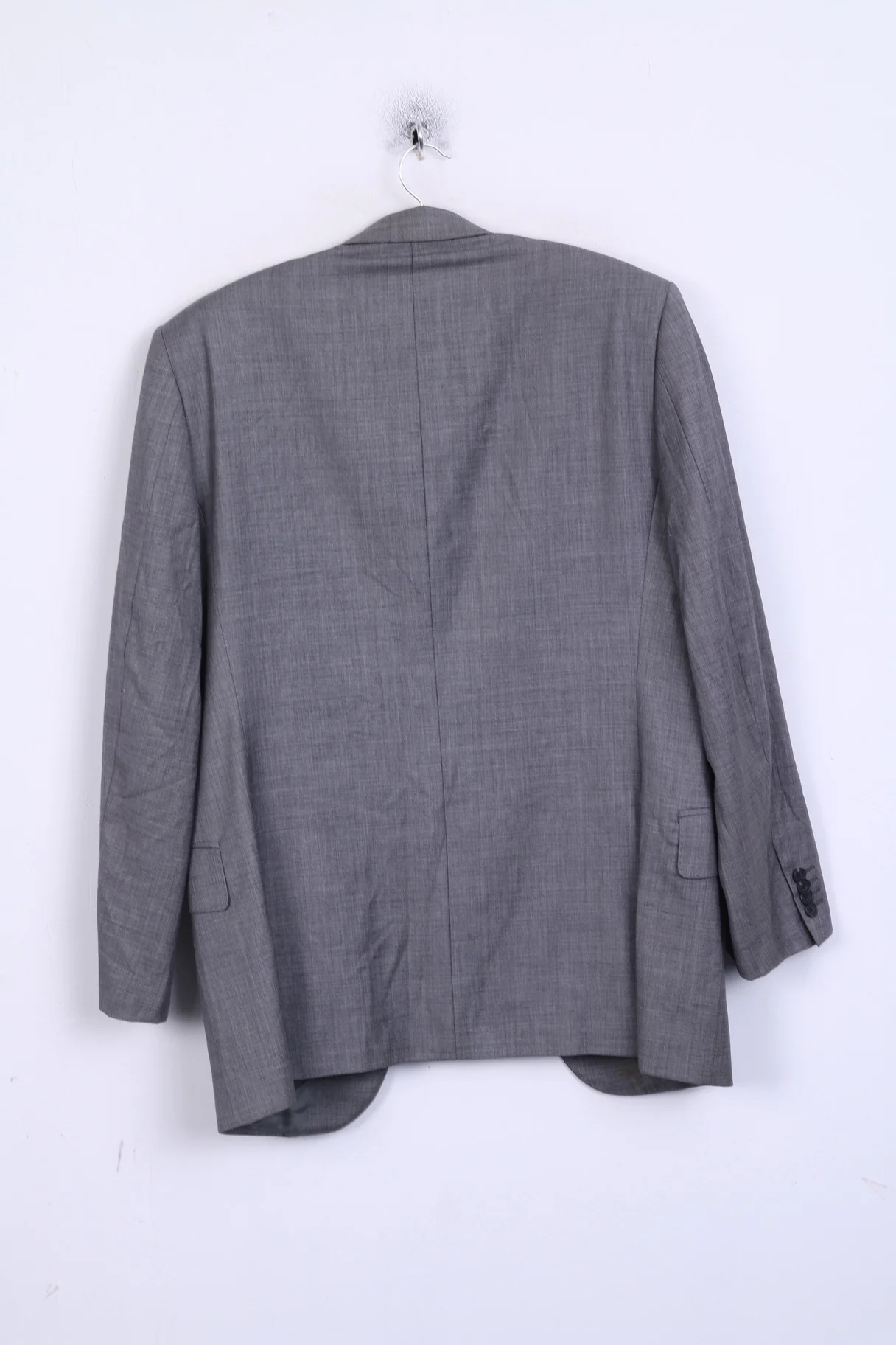 T.M. Lewin Mens 41M Blazer Suit Top Gray Jacket Tailoring Wool Single Breasted - Image 6