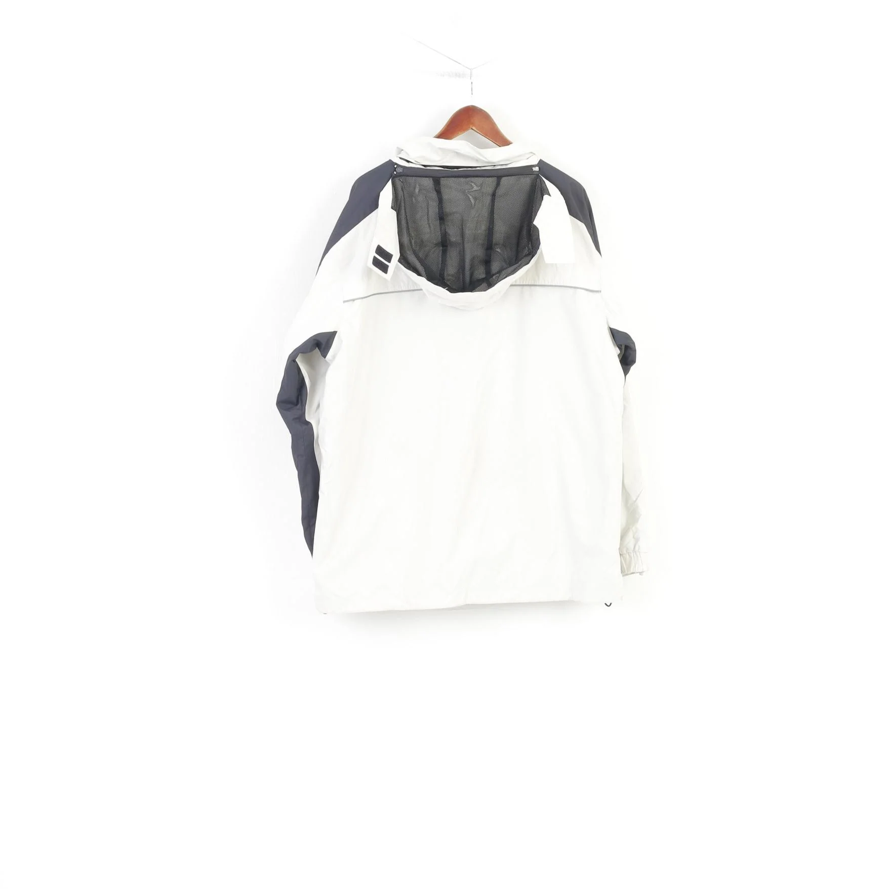 TCM Gear Weather Men L Jacket Hooded White Full Zipper Outwear Pockets Vintage Top - Image 8
