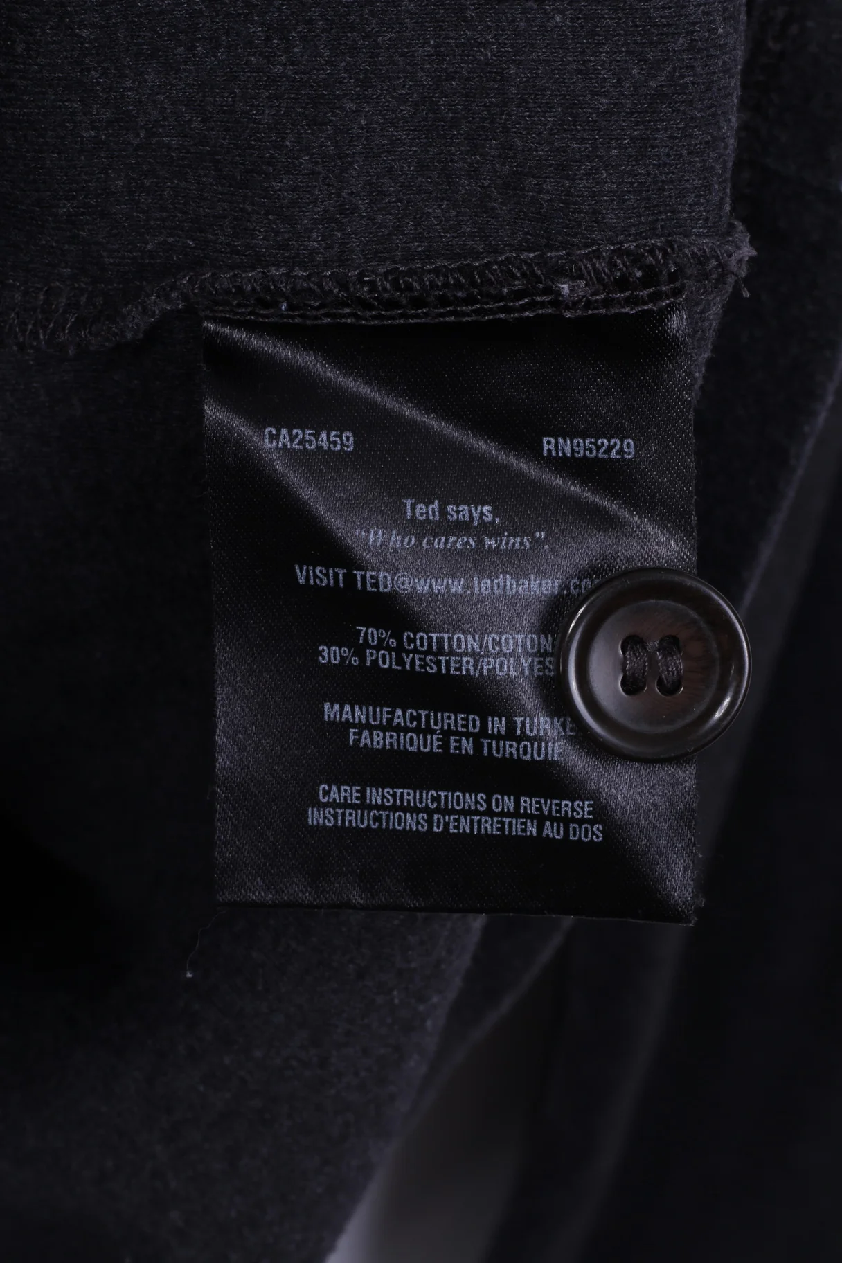 Ted Baker Mens London 4 M Jumper Dark Grey Patch Cotton Stand-Up Collar - Image 4