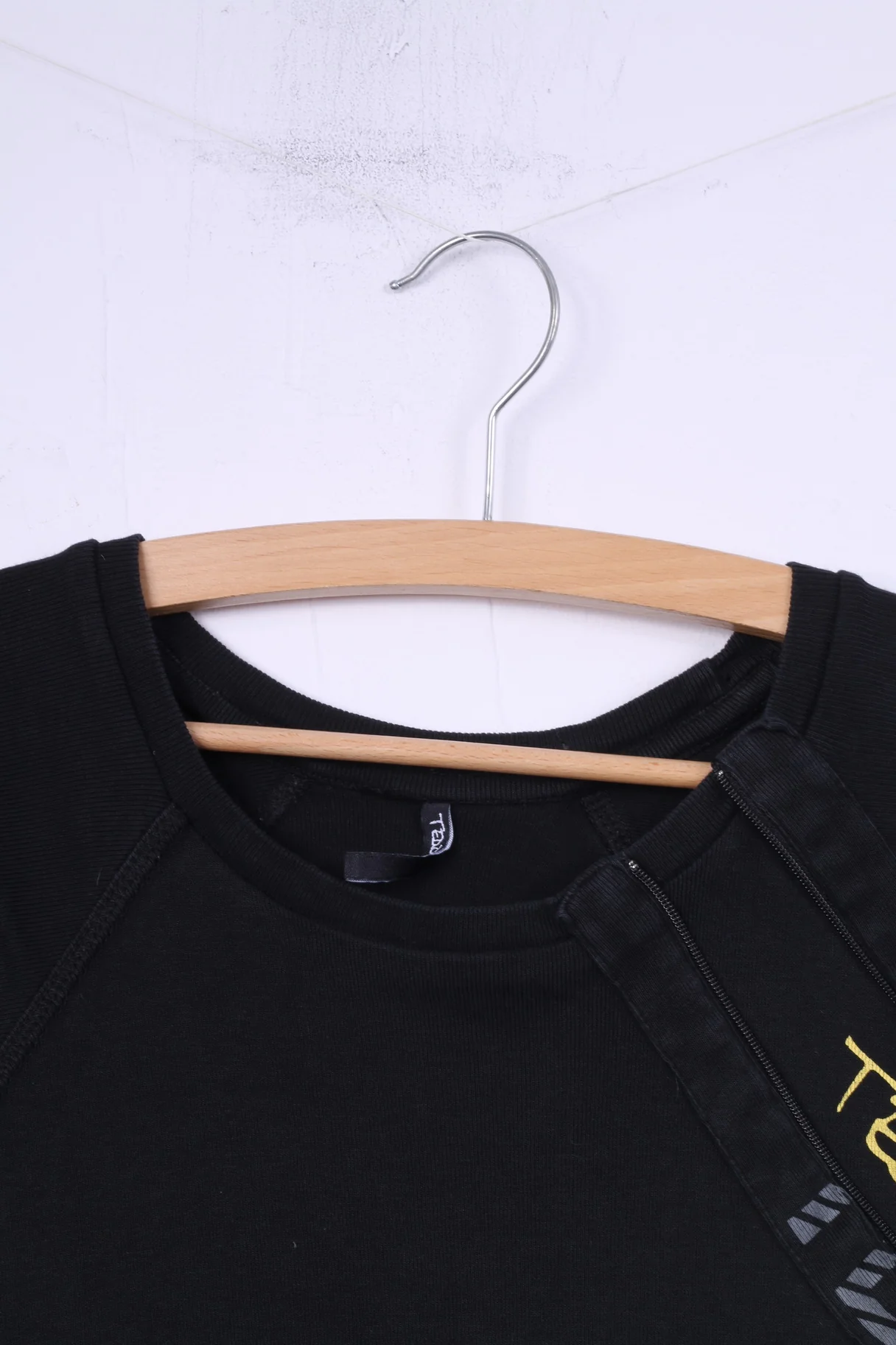 Teddy Smith Mens S T-Shirt Black Zip Detailed Top Cotton Black - Image 2