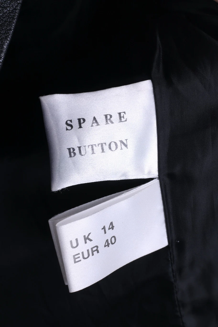 The Hudson Womens 14 40 L Jacket Black Leather Blazer Single Breasted - Image 5