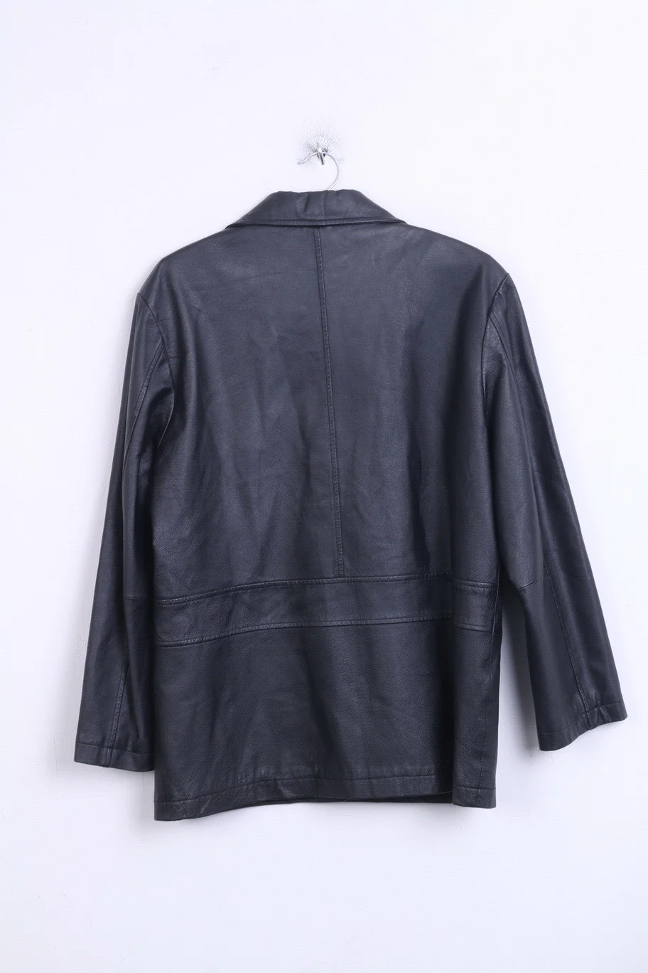 The Hudson Womens 14 40 L Jacket Black Leather Blazer Single Breasted - Image 6