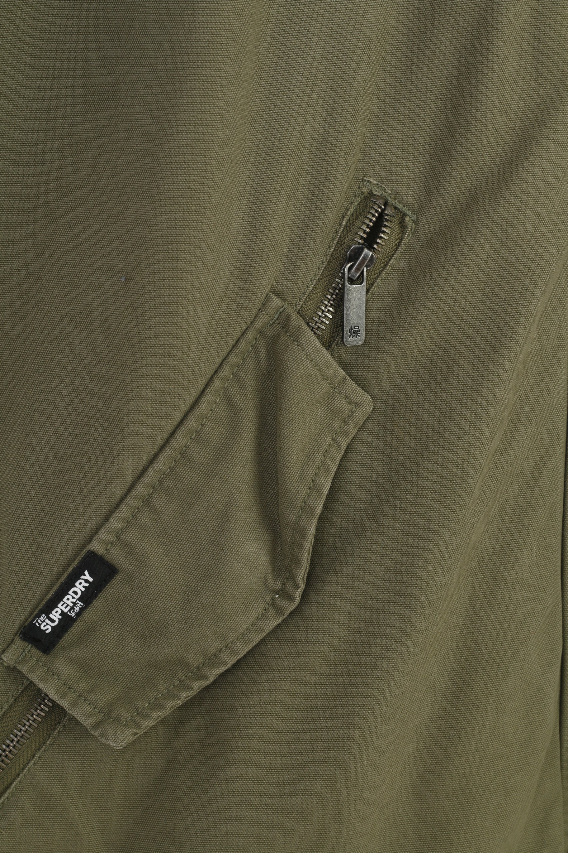 The Superdry Woman 44 M Jacket Khaki Cotton Oversize Padded Hood Vintage Full Zipper Winter Top - Image 4