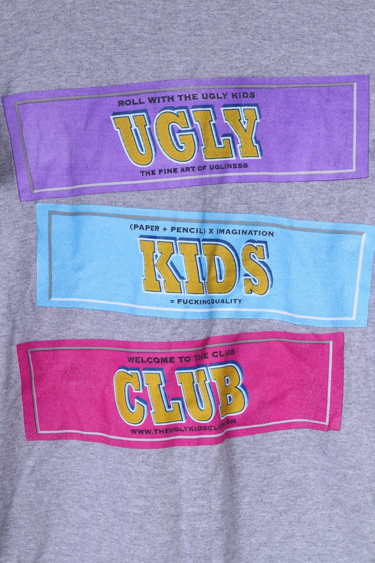 The Ugly Kids Club Mens S Graphic T-Shirt Grey Crew Neck Short Sleeve Top - Image 3