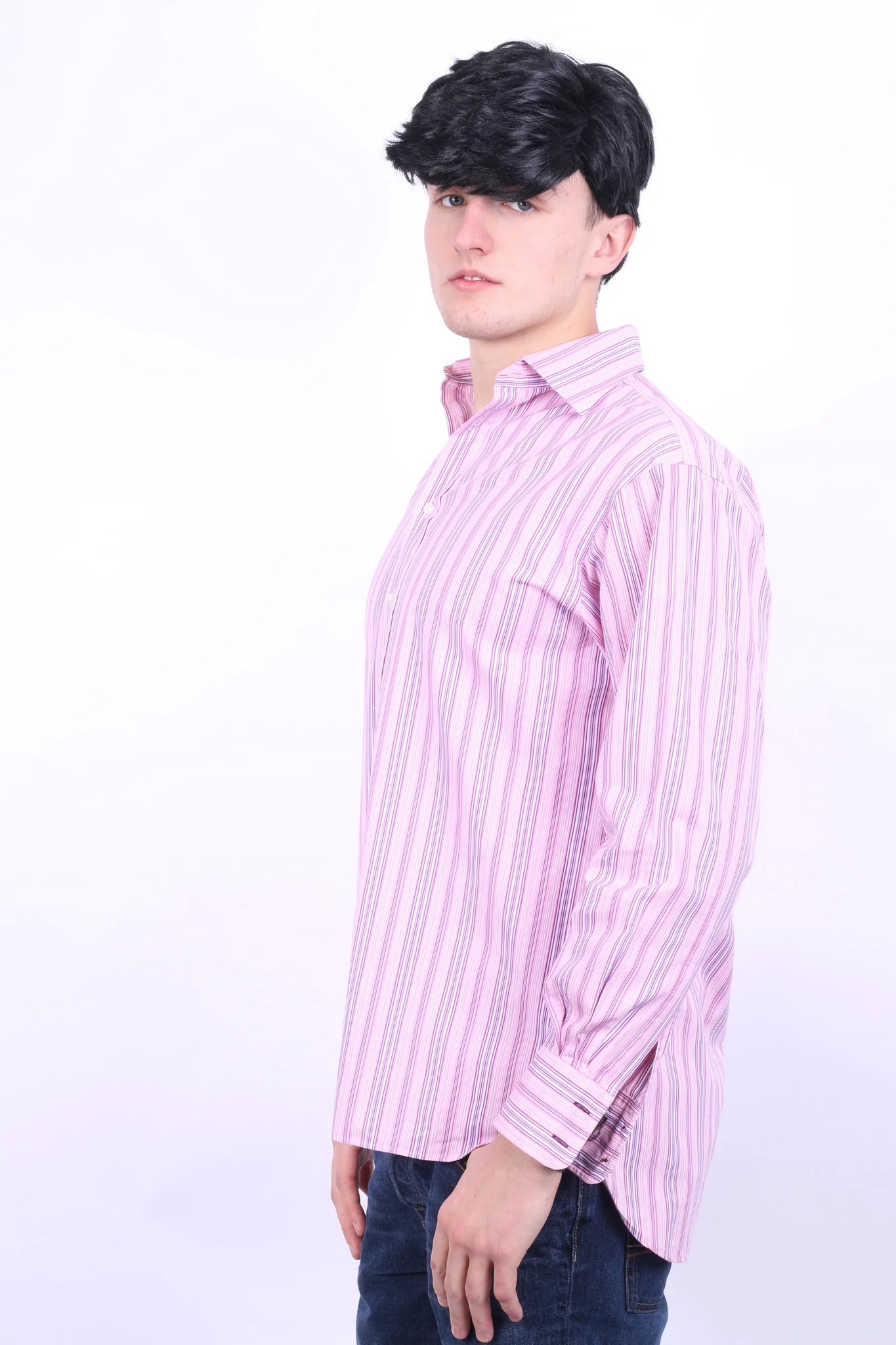 Thomas Pink Jermyn Street Mens 15 33.5 M Casual Shirt Pink Striped Cotton - Image 2