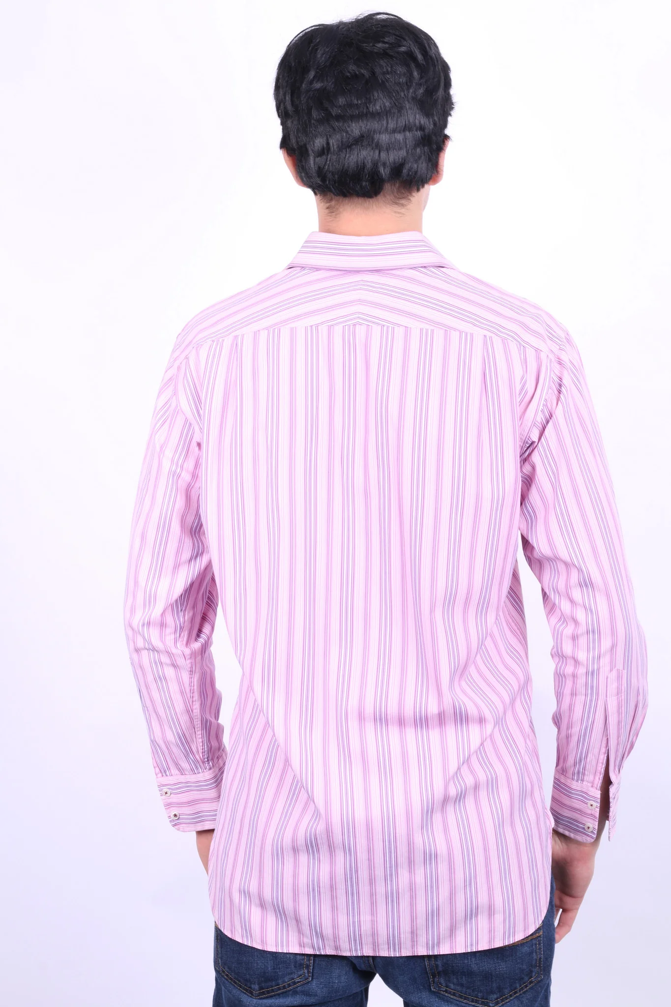 Thomas Pink Jermyn Street Mens 15 33.5 M Casual Shirt Pink Striped Cotton - Image 6