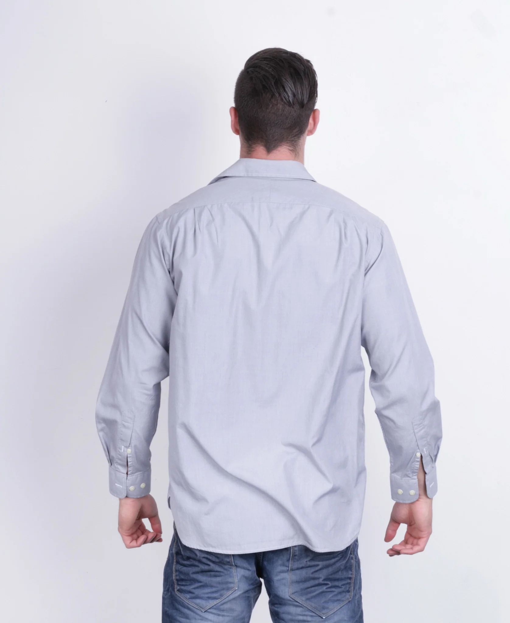 Thomas Pink Jermyn Street Mens 15.5 M Casual Shirt Cotton Long Sleeve Grey - Image 5