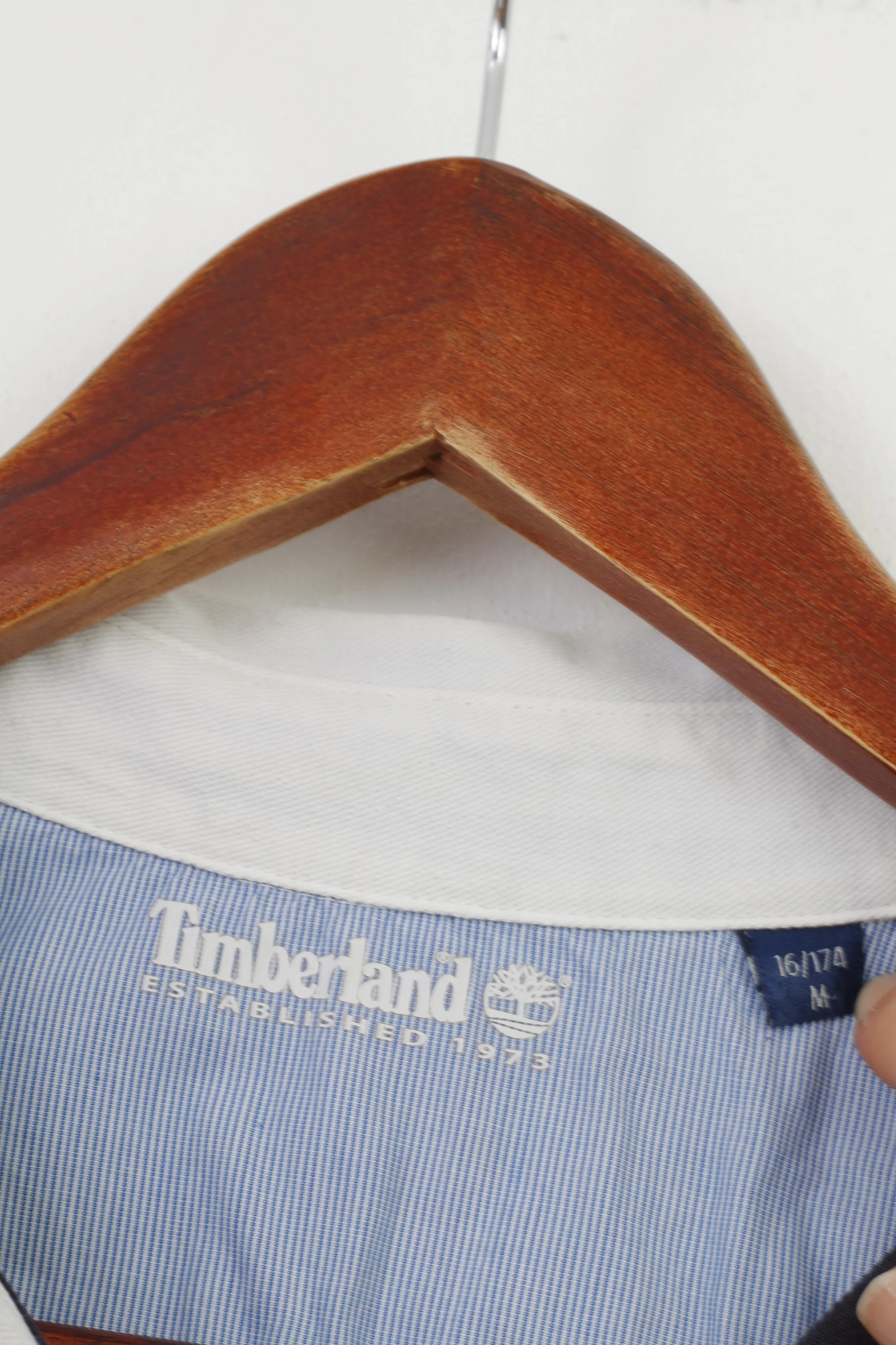 Timberland Boys 16 Age M Polo Shirt Navy Blue Long Sleeve Cotton Collar Elegant Top - Image 5