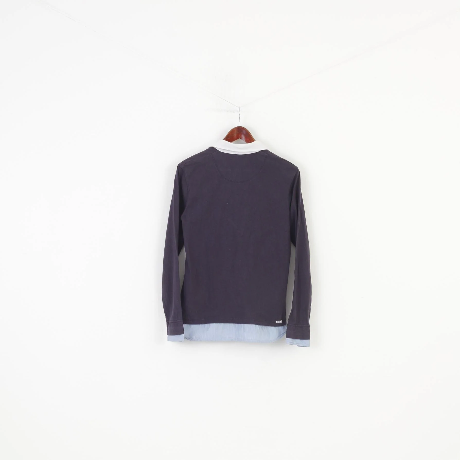 Timberland Boys 16 Age M Polo Shirt Navy Blue Long Sleeve Cotton Collar Elegant Top - Image 7