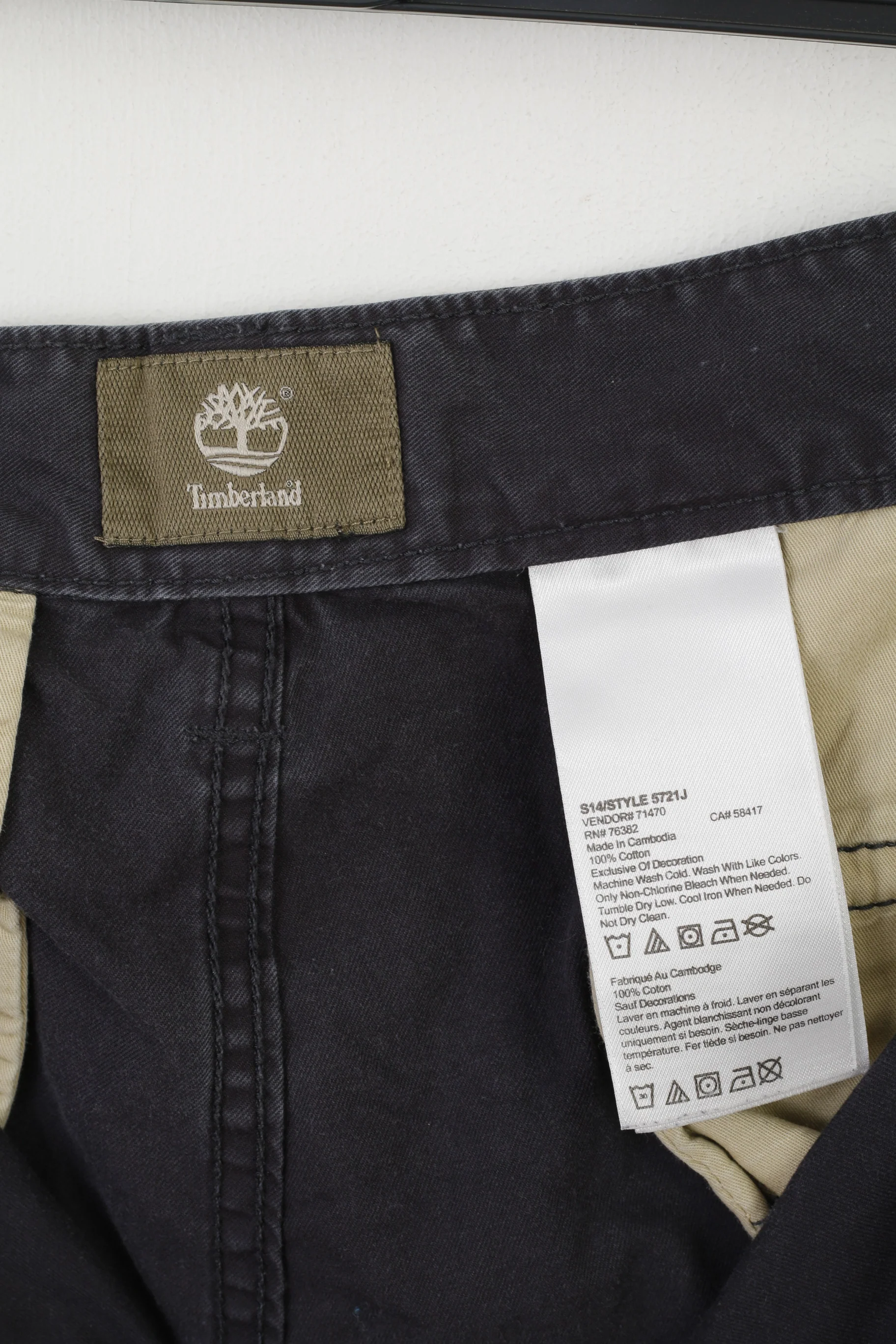 Timberland Men 40 56 Shorts Navy Cotton Outdoor Hiking Classic Bermuda - Image 3