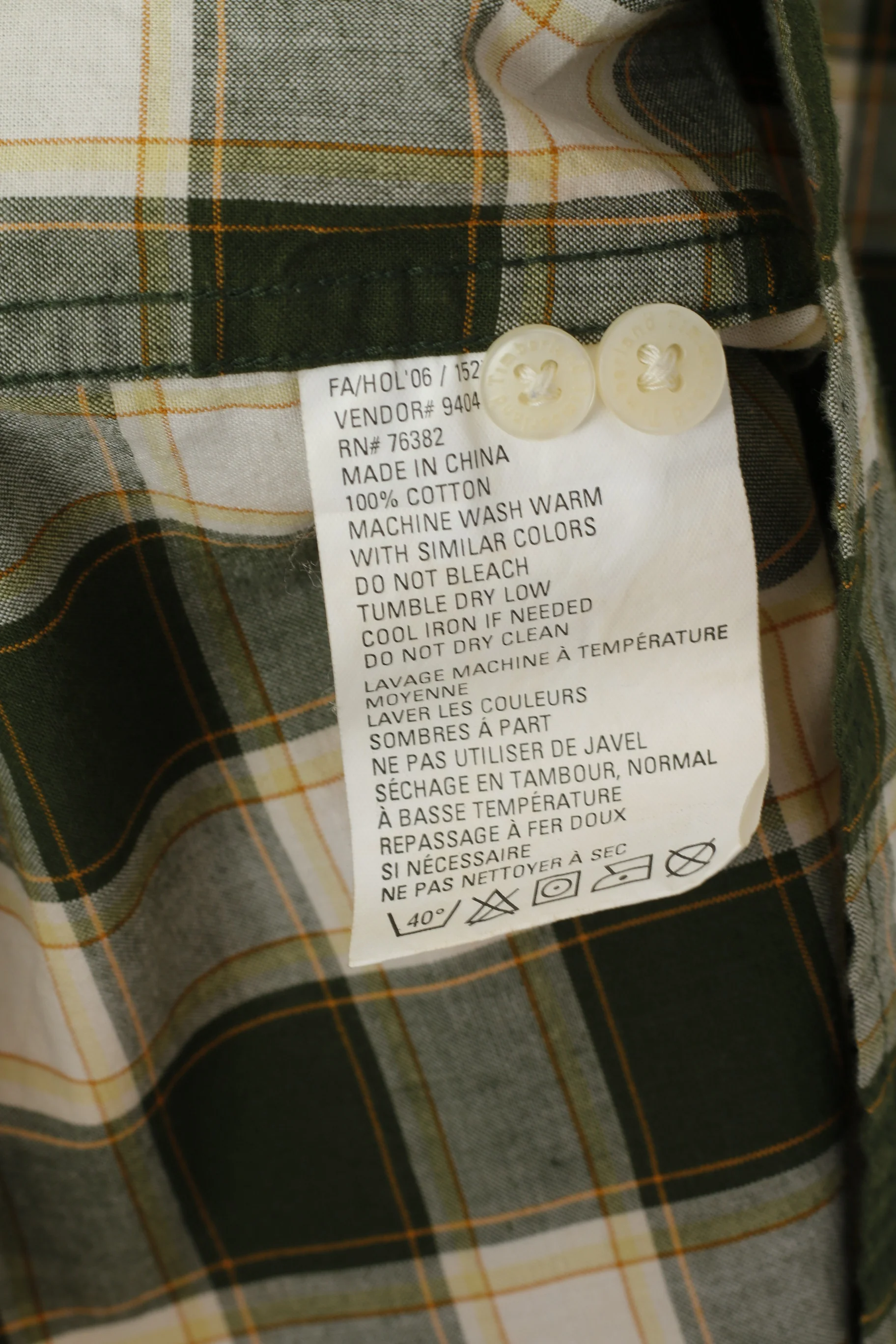 Timberland Men XL Casual Shirt Green Check Cotton Western Long Sleeve Top - Image 6