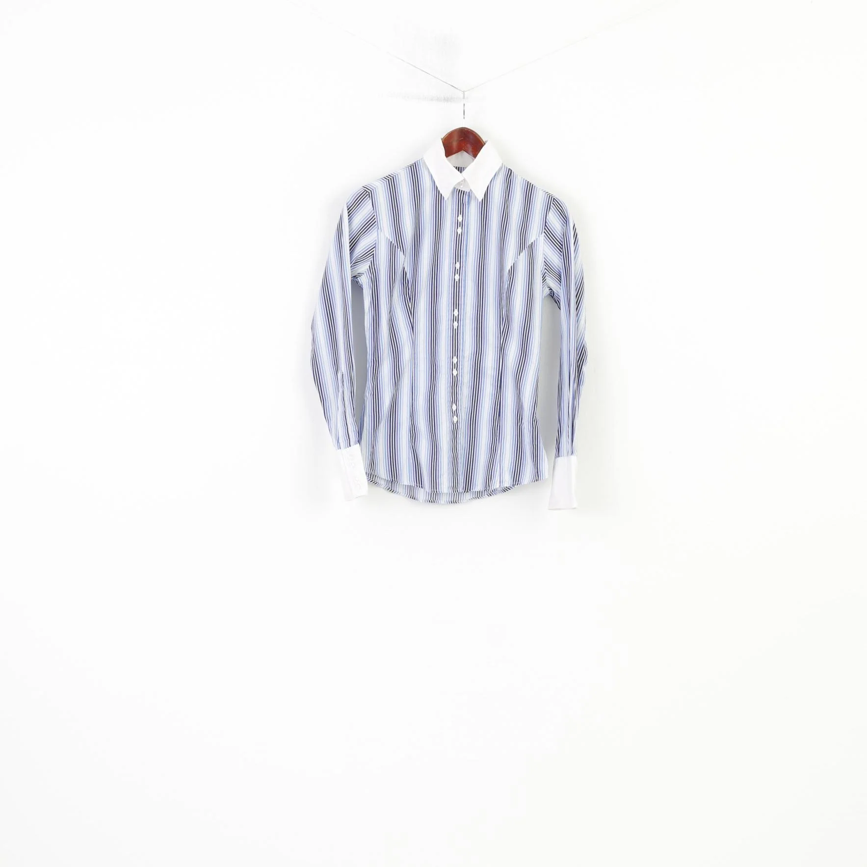 TM Lewin Women 8 S Casual Shirt Striped Buttons Down Collar Long Sleeve Top